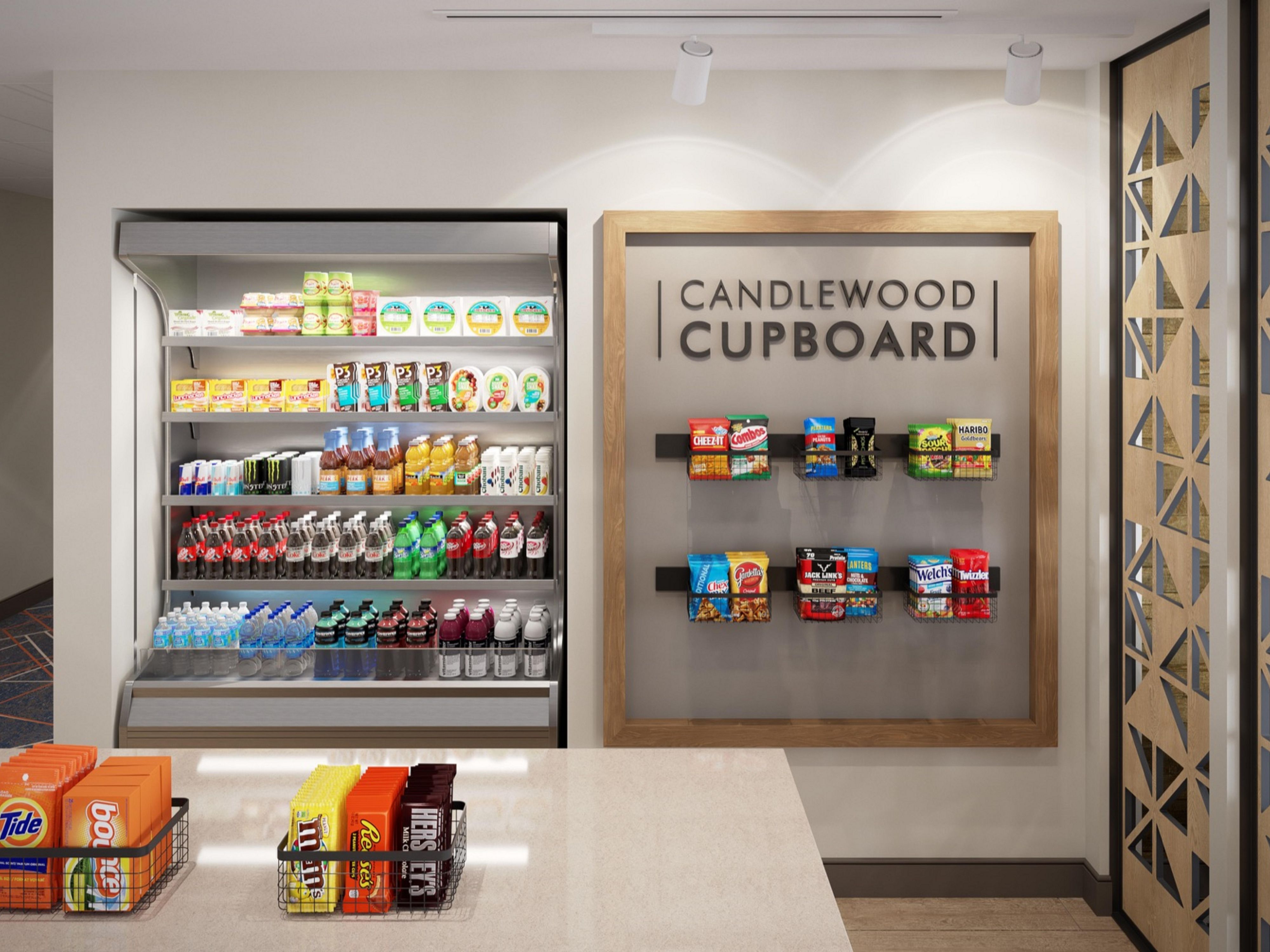 Don't let hunger strike! Instead head to the Candlewood Cupboard to purchase a snack to satisfy even the hungriest of cravings.