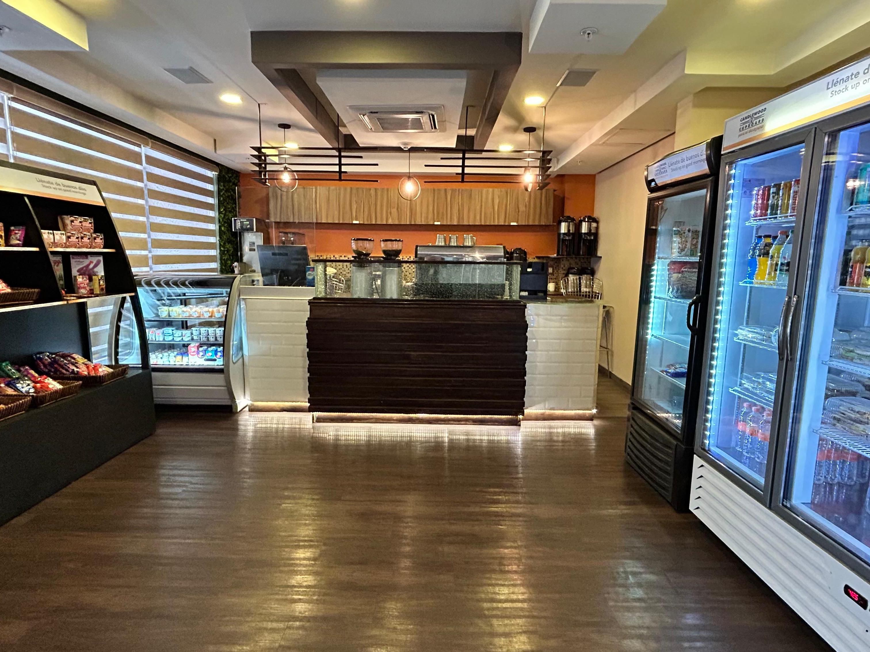 Near our front desk you can find the Cupboard store 24/7. We have some local products, beverages, snacks and more.