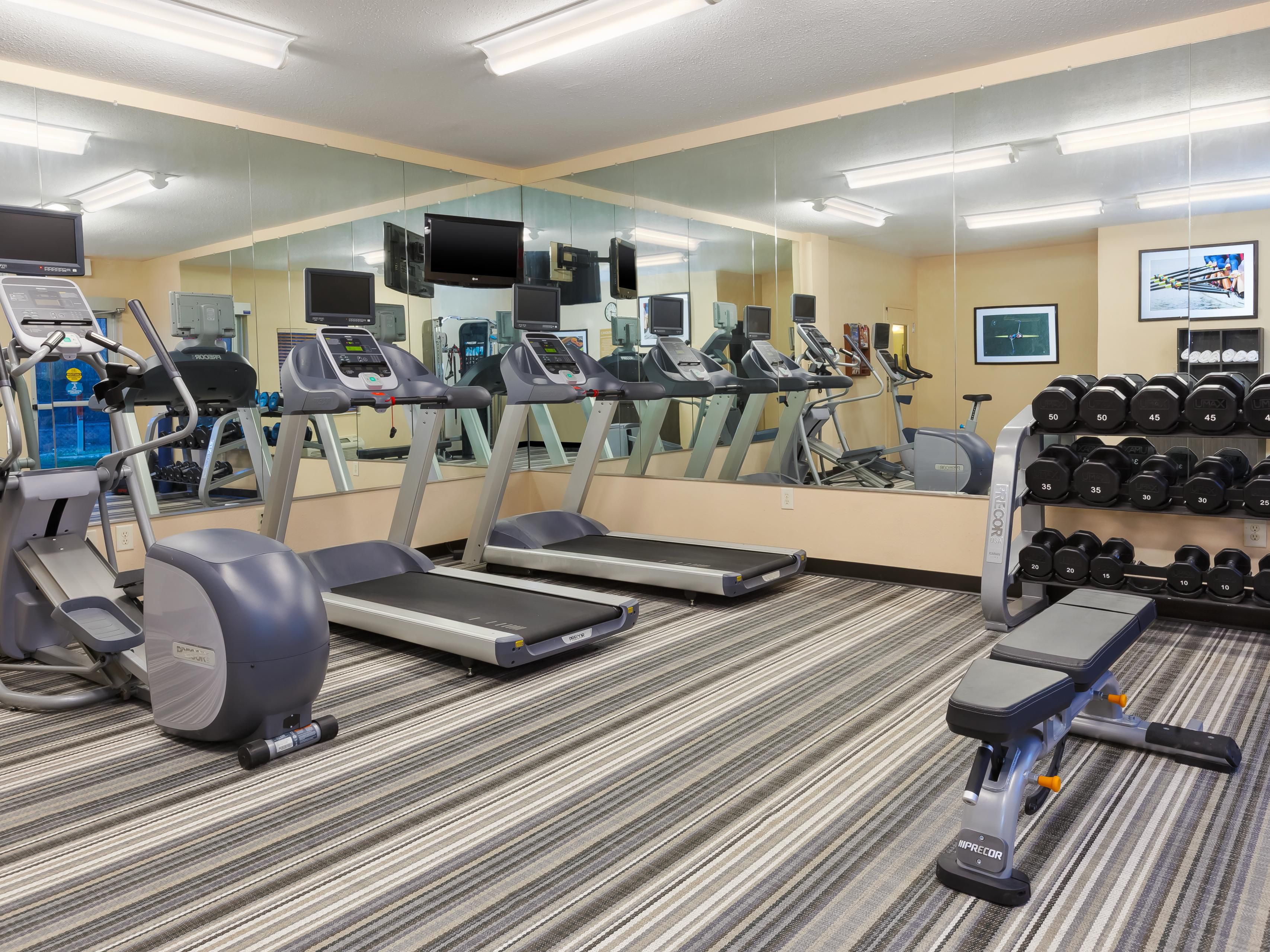 Keep up on your fitness routine in our on-site Fitness Center.