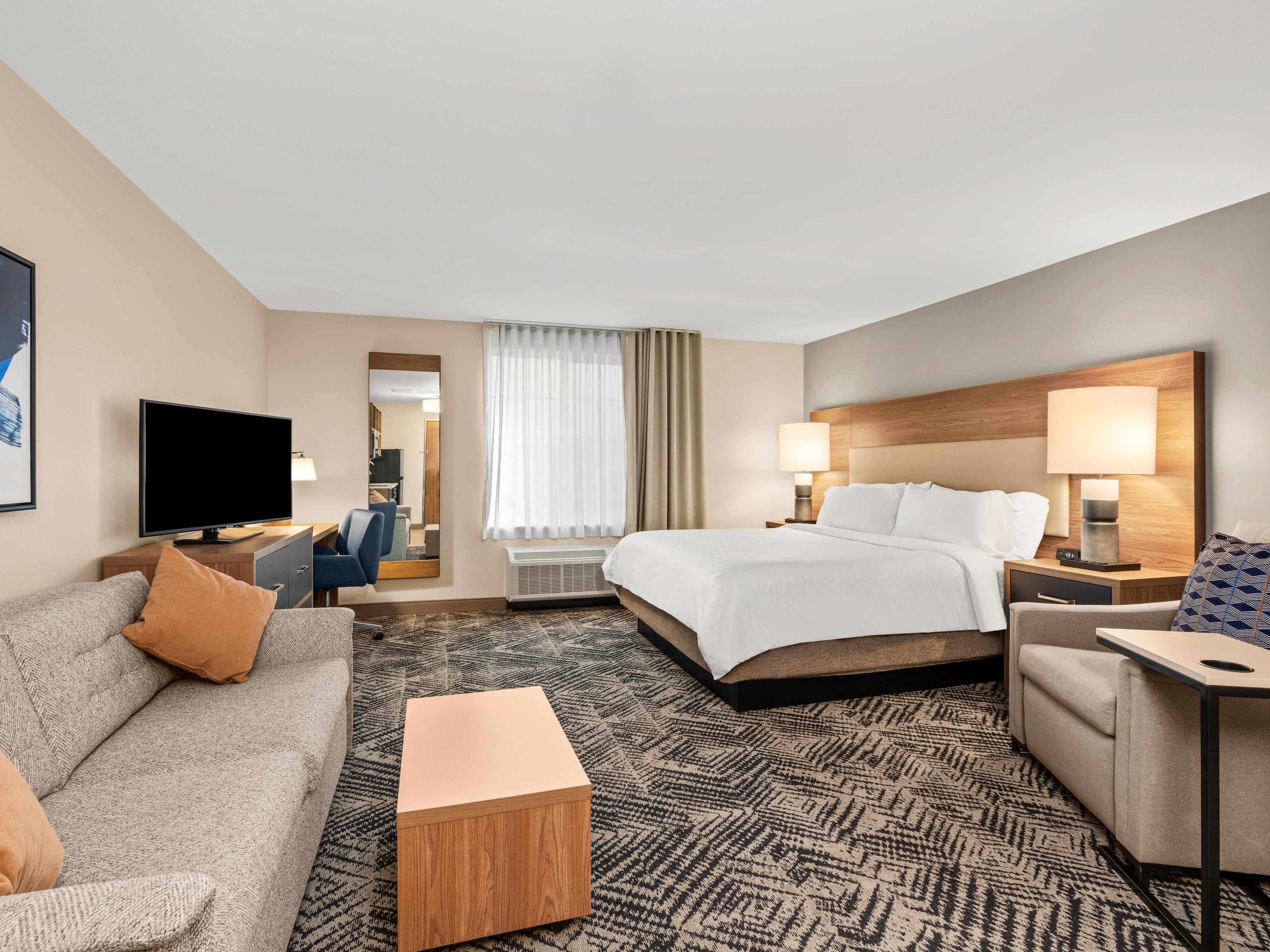 Our luxurious king studio suite with sofa sleeper