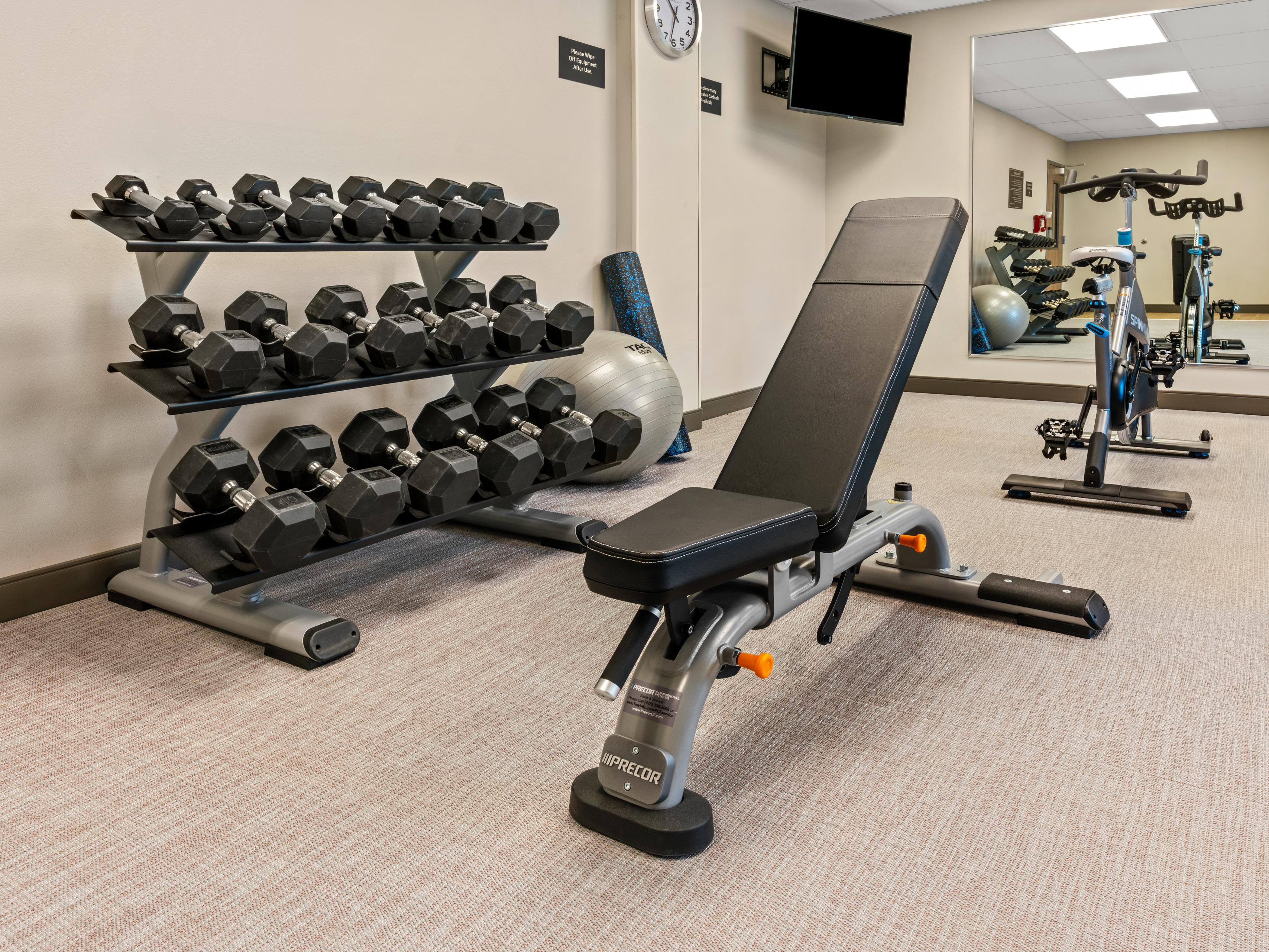 Welcome to the Candlewood Suites Sumner WA Fitness Center, where your wellness journey begins! Our state-of-the-art facility features modern equipment, free weights, and a dedicated space for stretching and yoga. Whether you're a fitness enthusiast or just starting out, our welcoming environment is designed to help you achieve your health goals.