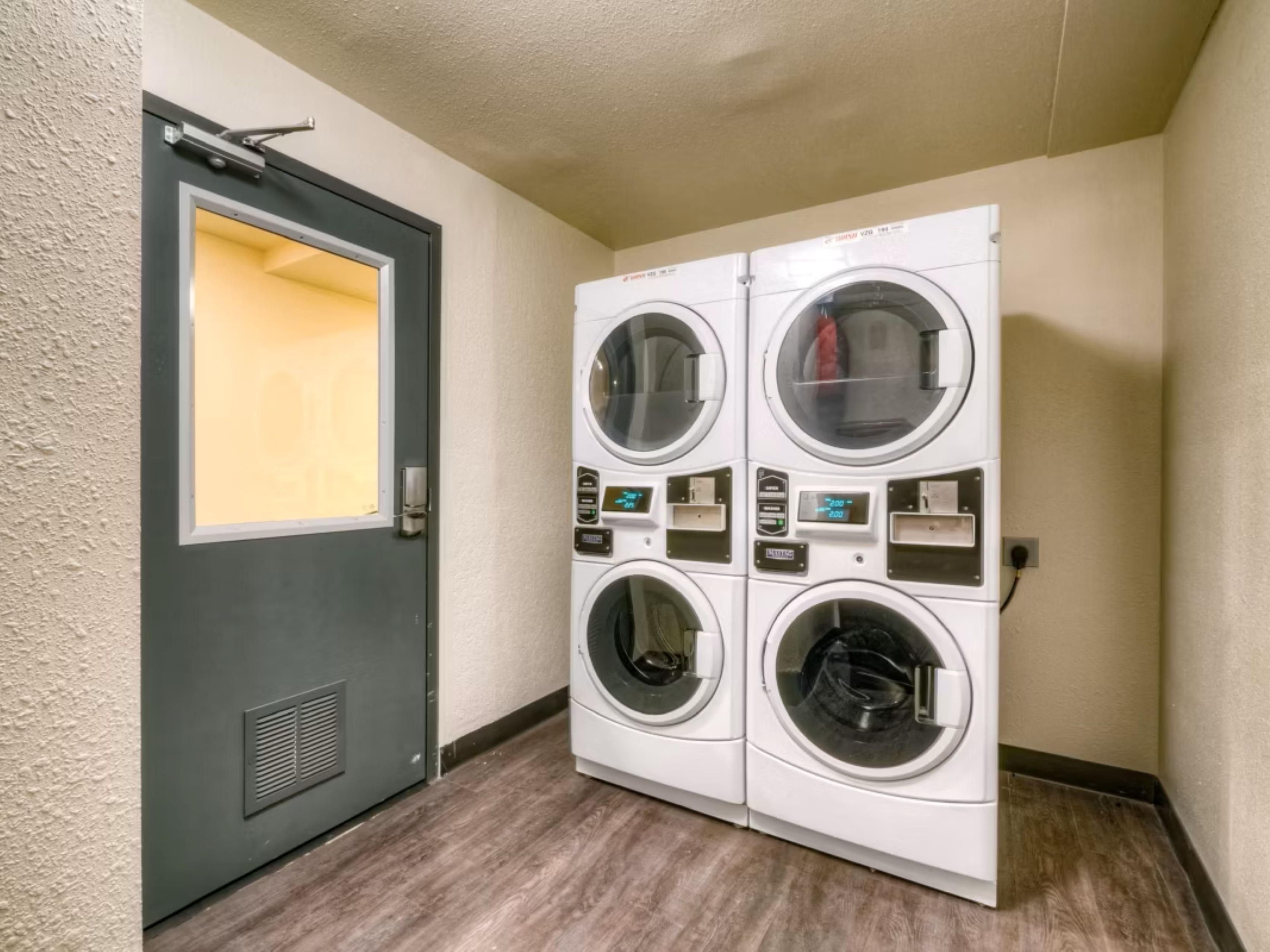 At our extended-stay hotel, we know the importance of keeping your clothes fresh and clean while traveling. So, we offer complimentary self-service laundry for our guests' convenience and comfort.
