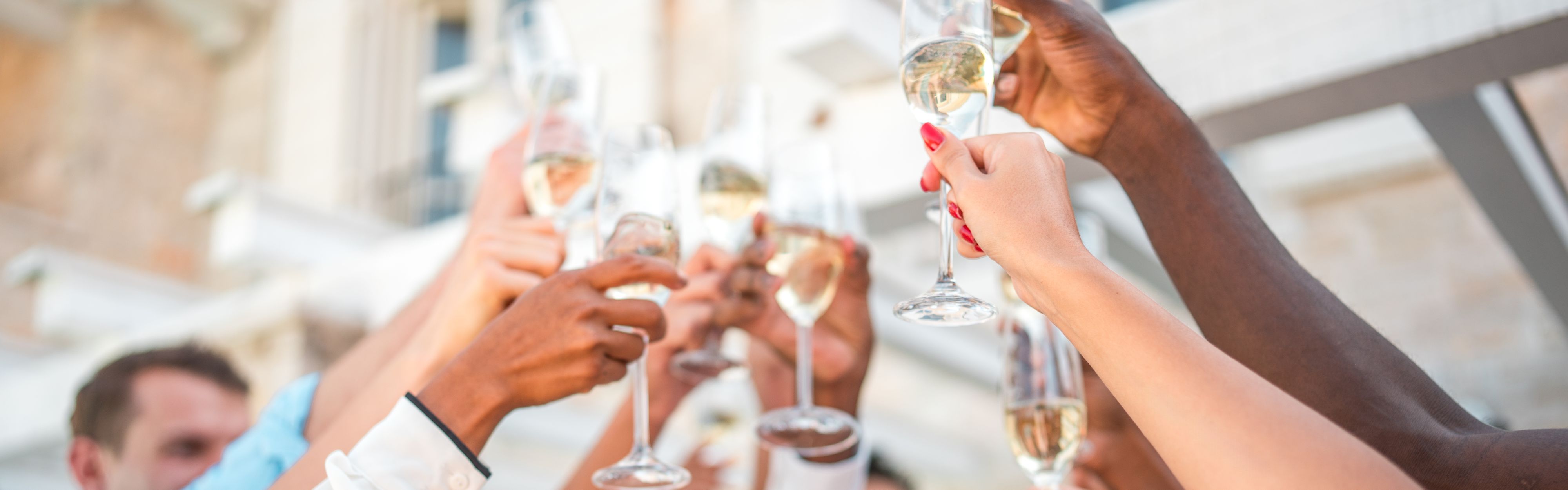 Champagne toast.