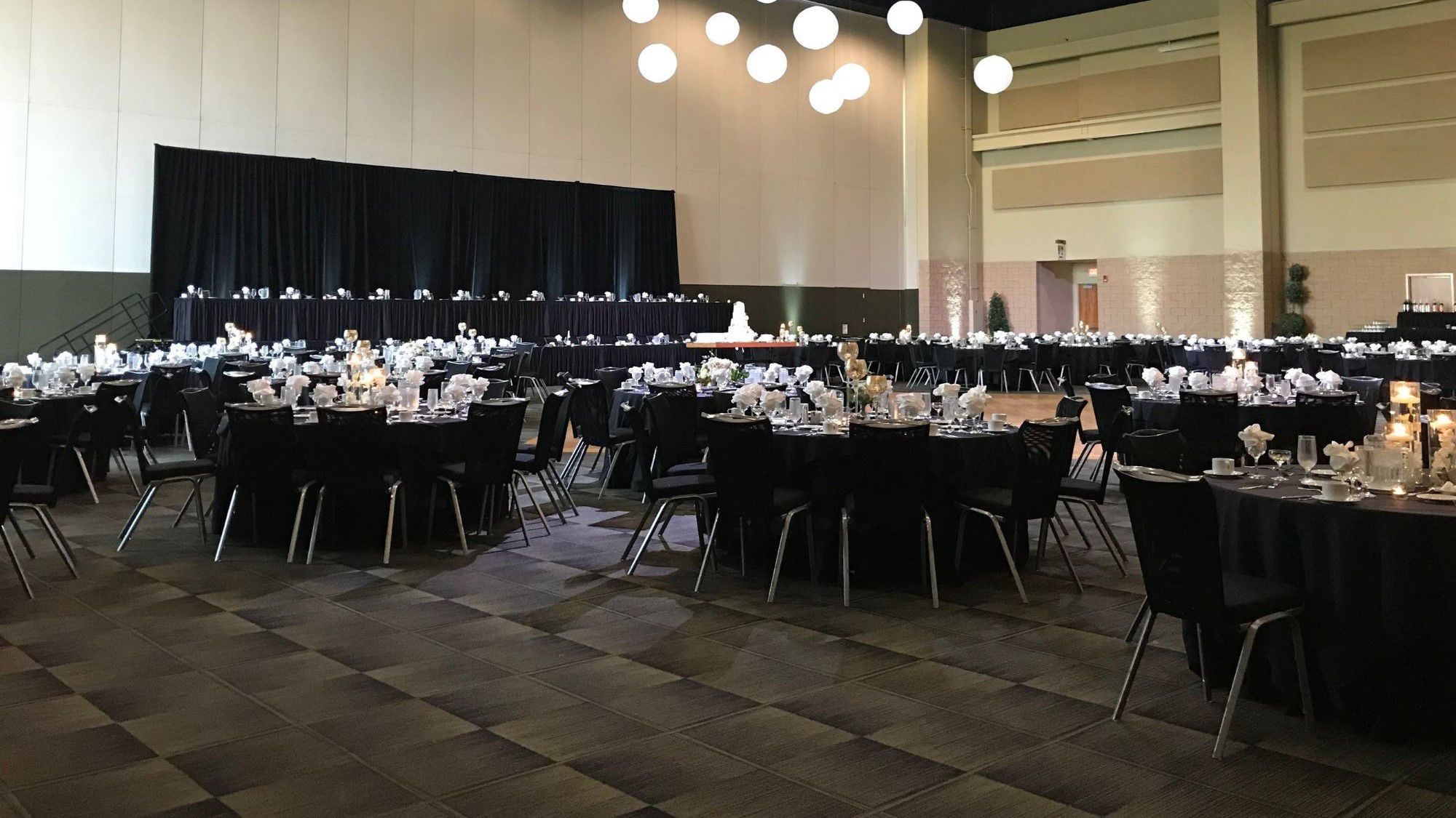 Large exhibition room with plenty of seating