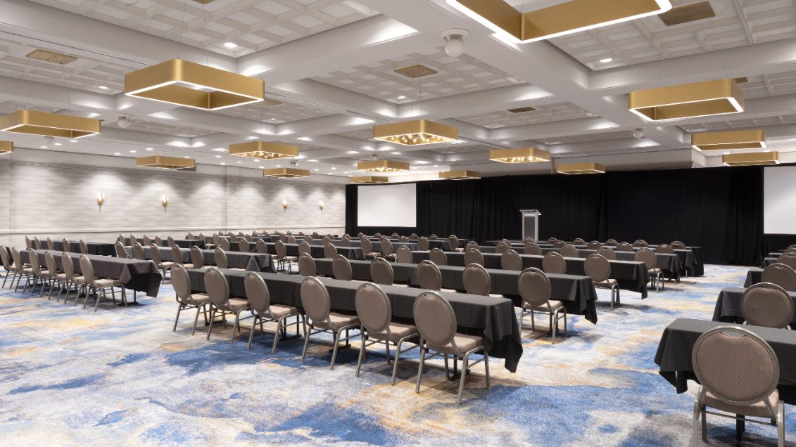 Large conference room in classroom style that seats up to 800 people