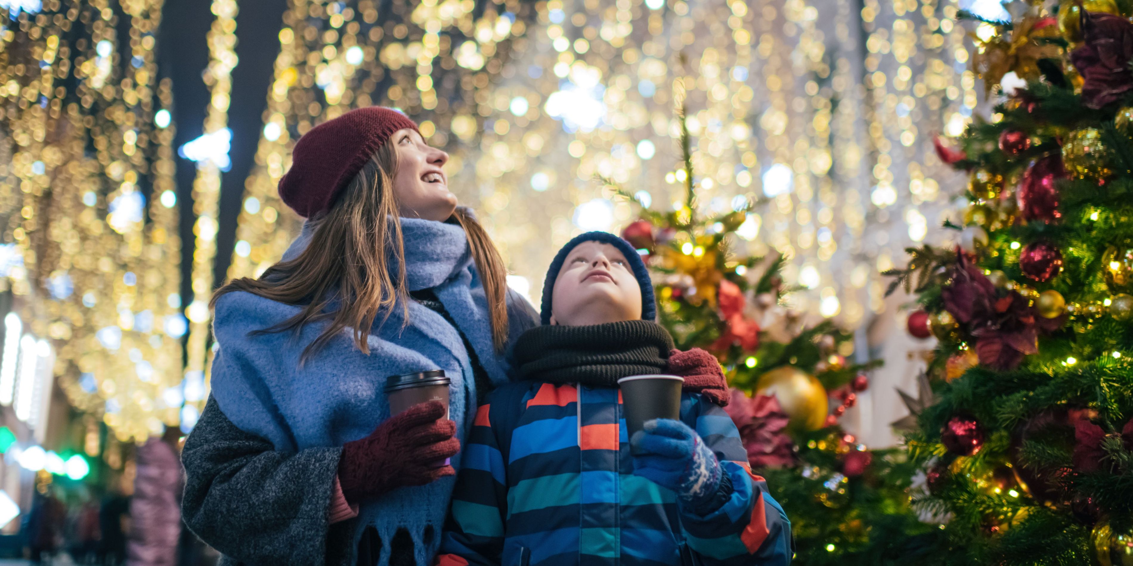Looking at Christmas lights
