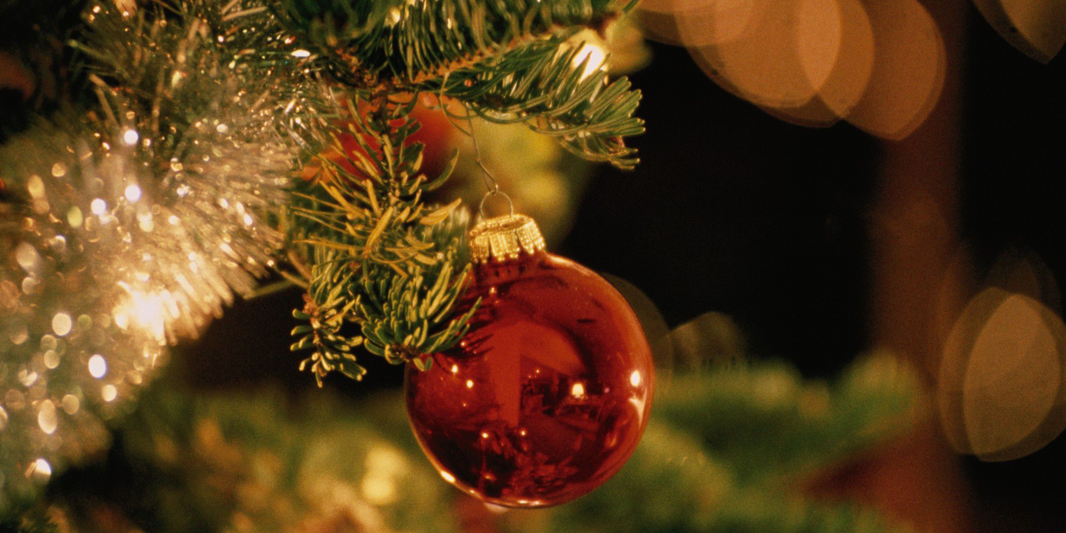 Closeup of a christmas ornament on a tree