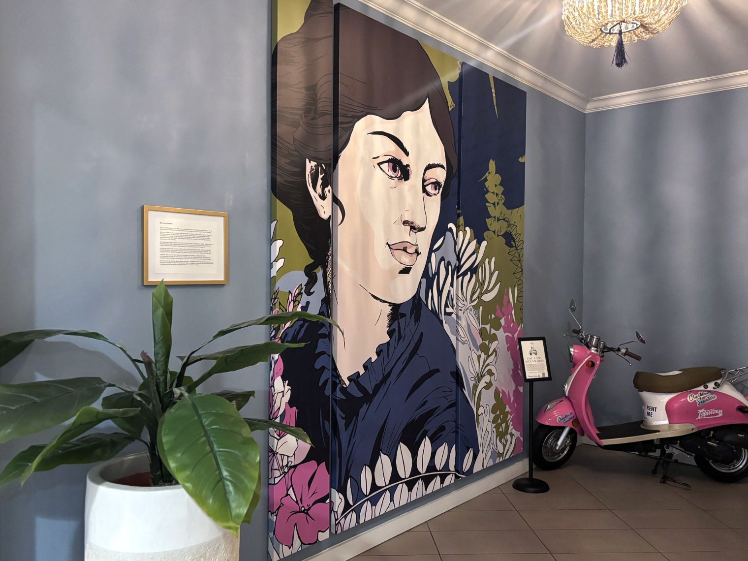 Hotel lobby with decorations