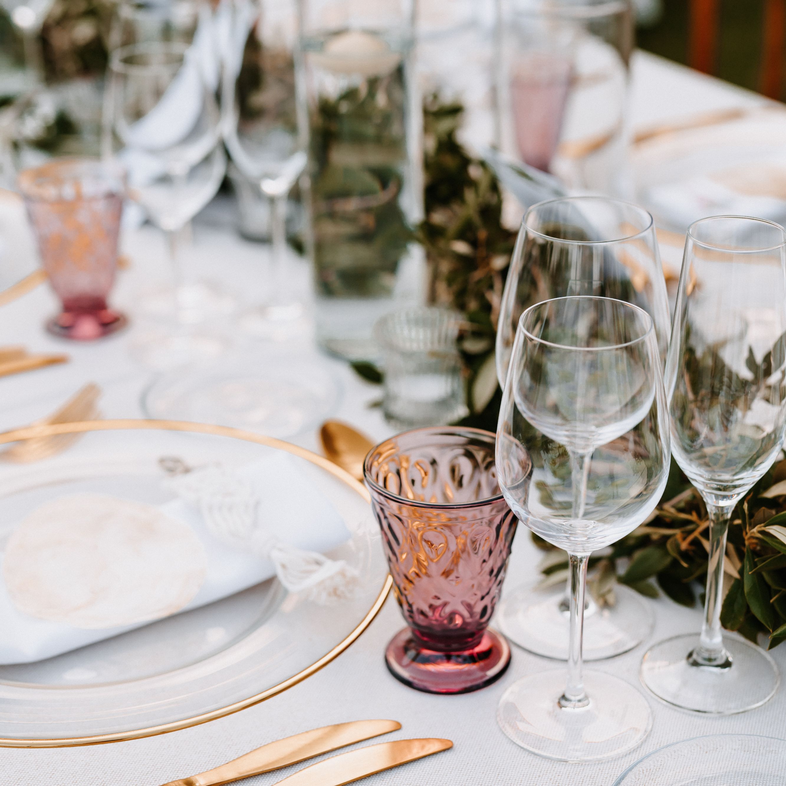 wedding dinner set up