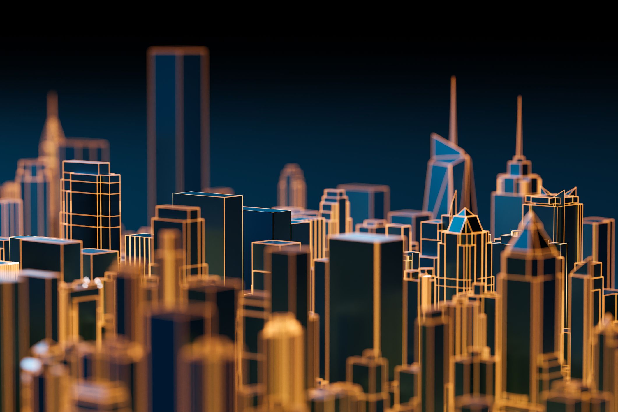 3D şehir silüeti