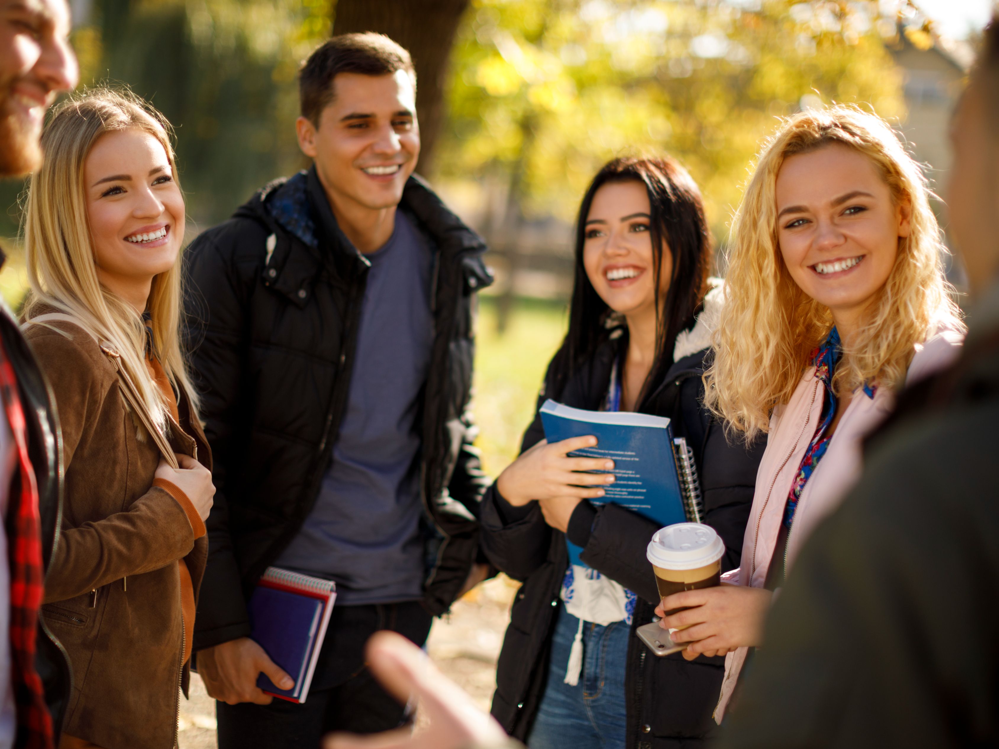 Students talking on campus