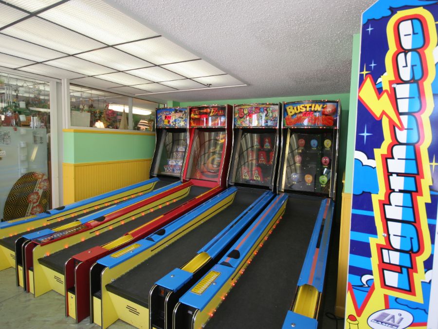 Enjoy arcade games in our family gameroom
