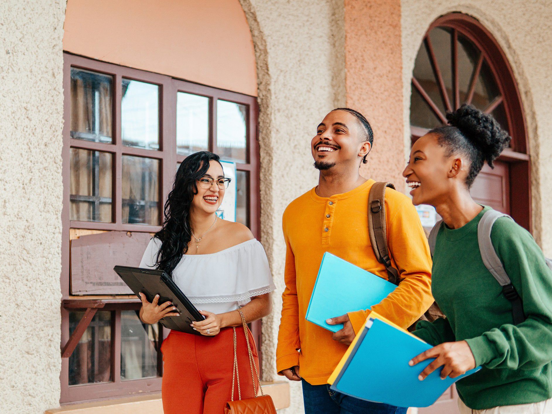 students walking to class
