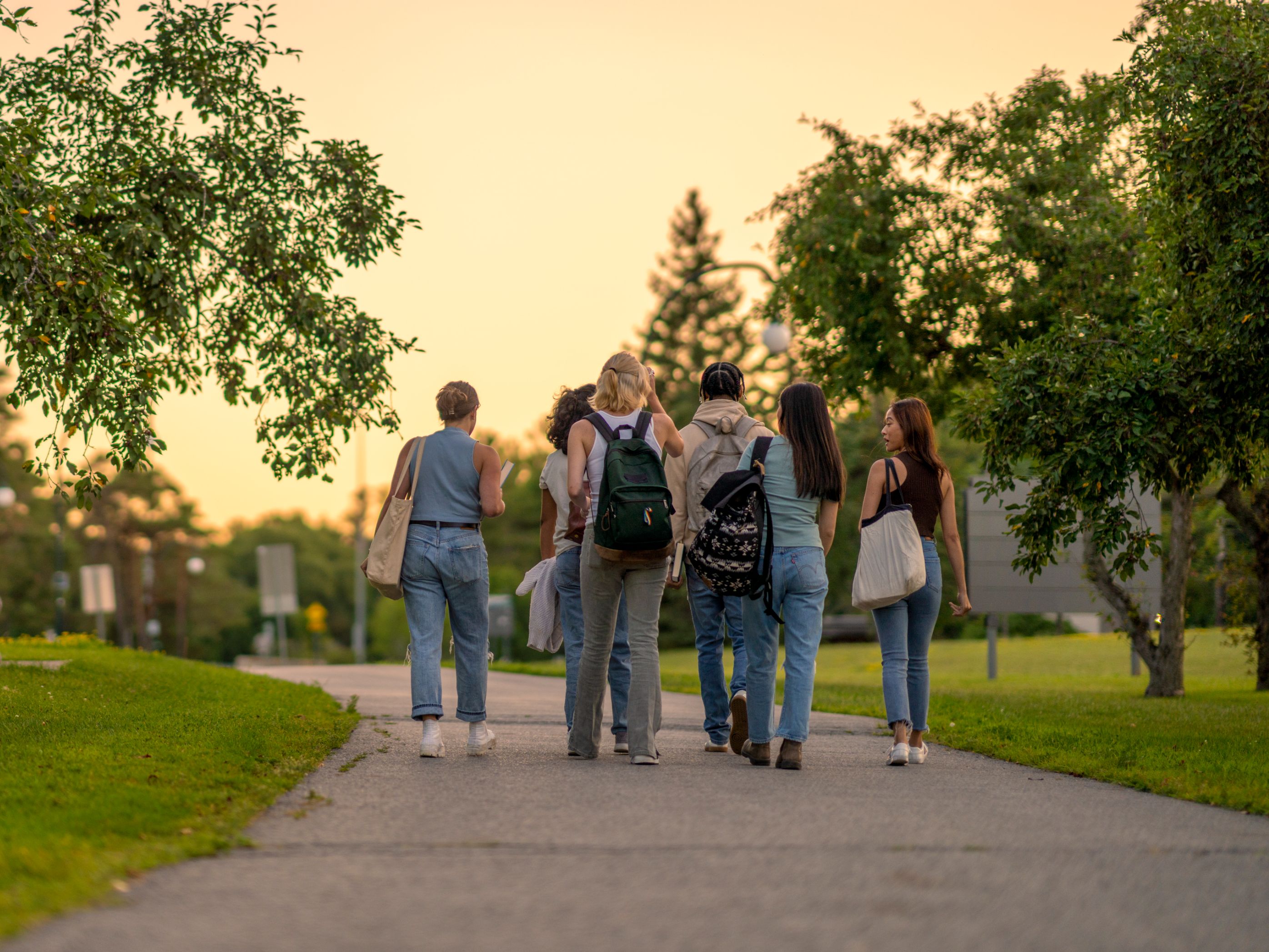 Students on a college campus