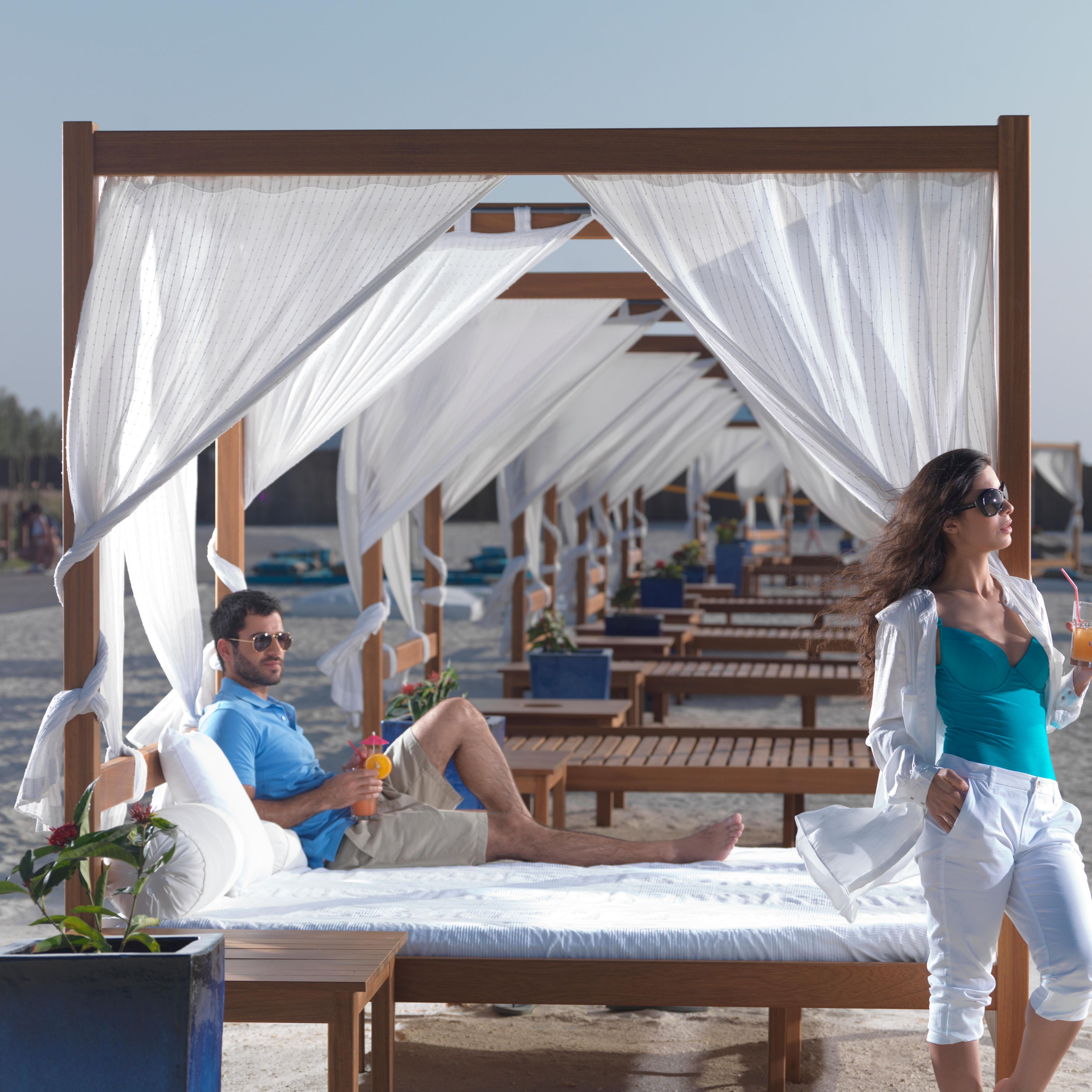 Swim and lounge at the nearby Yas Beach