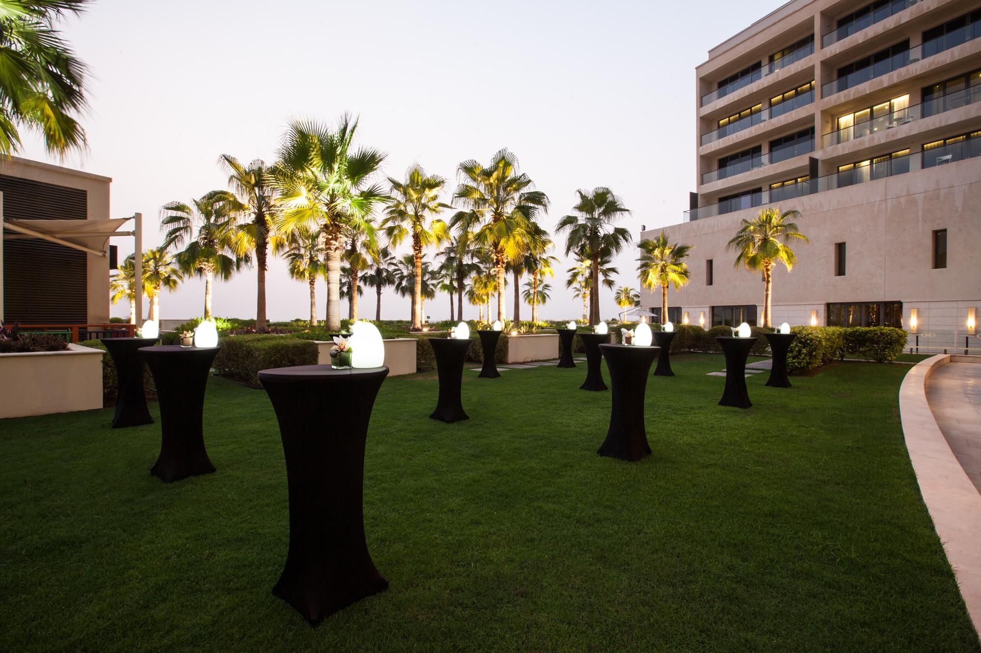 Have evening events at our outdoor terrace with cocktail setup