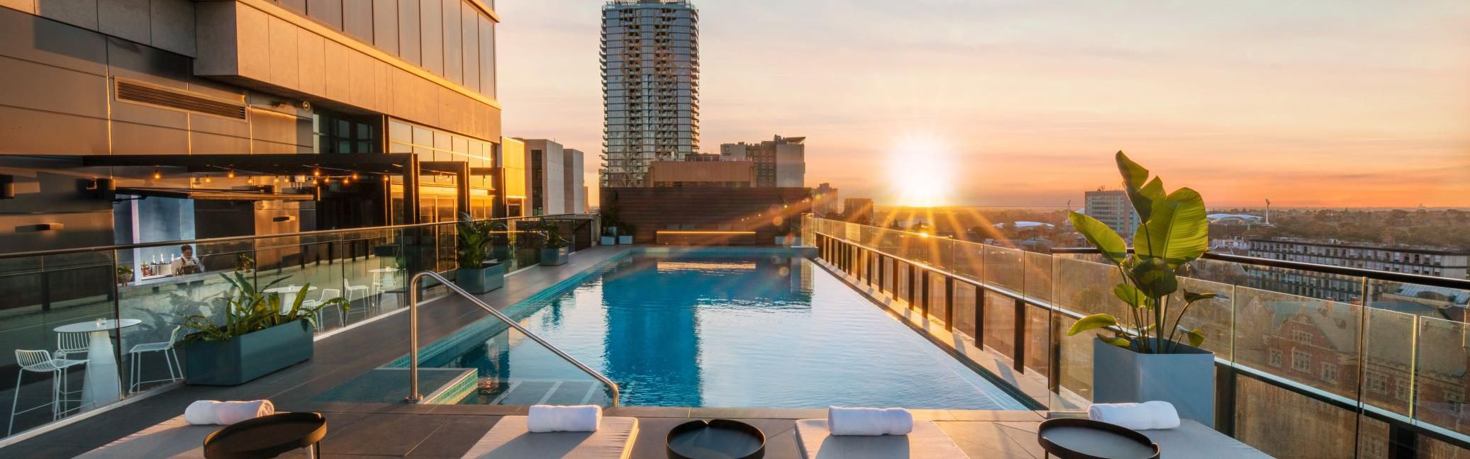 Take a swim in our heated pool on level 10 with stunning views 
