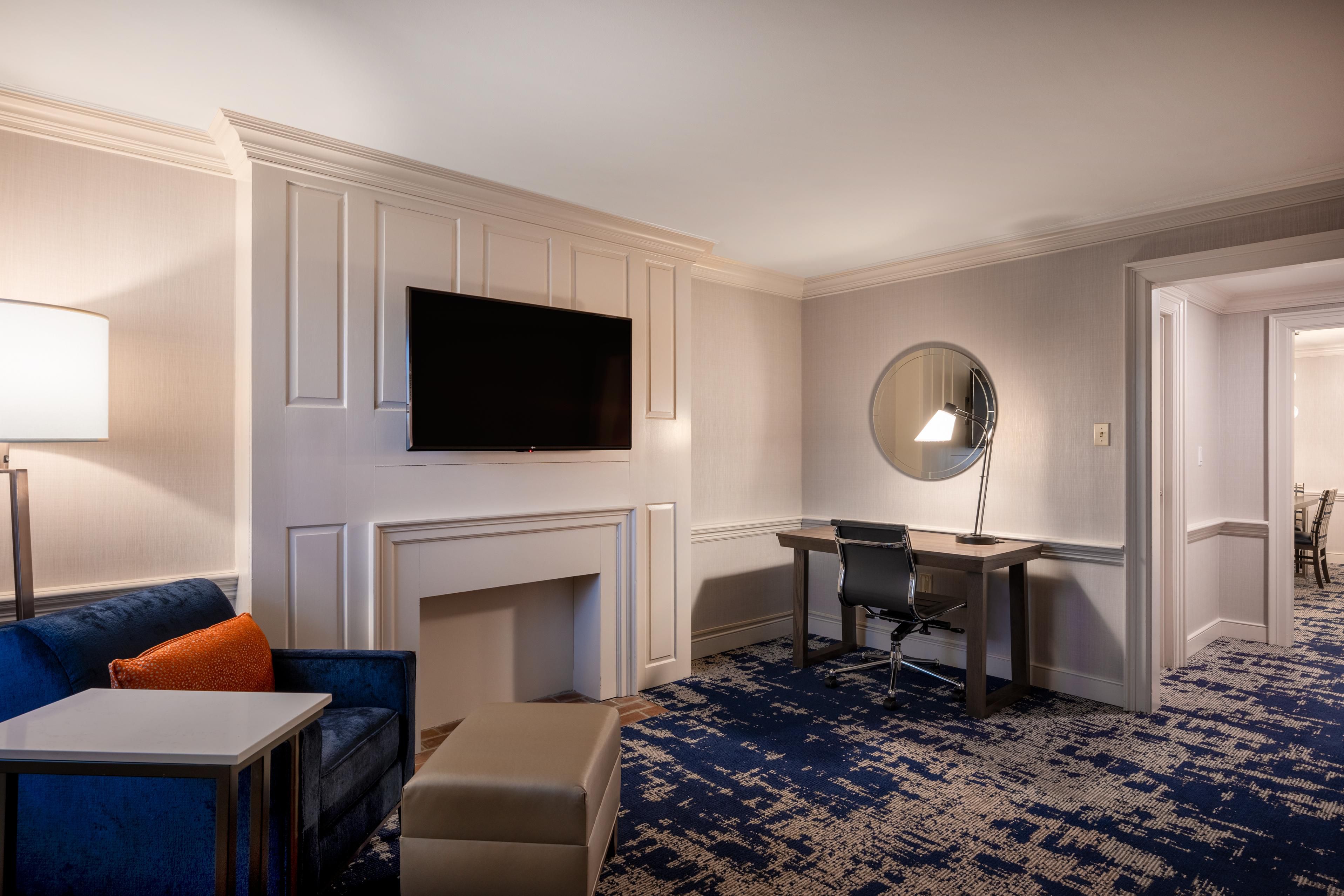 Relax in our Presidential Suite first floor office &amp; sitting room
