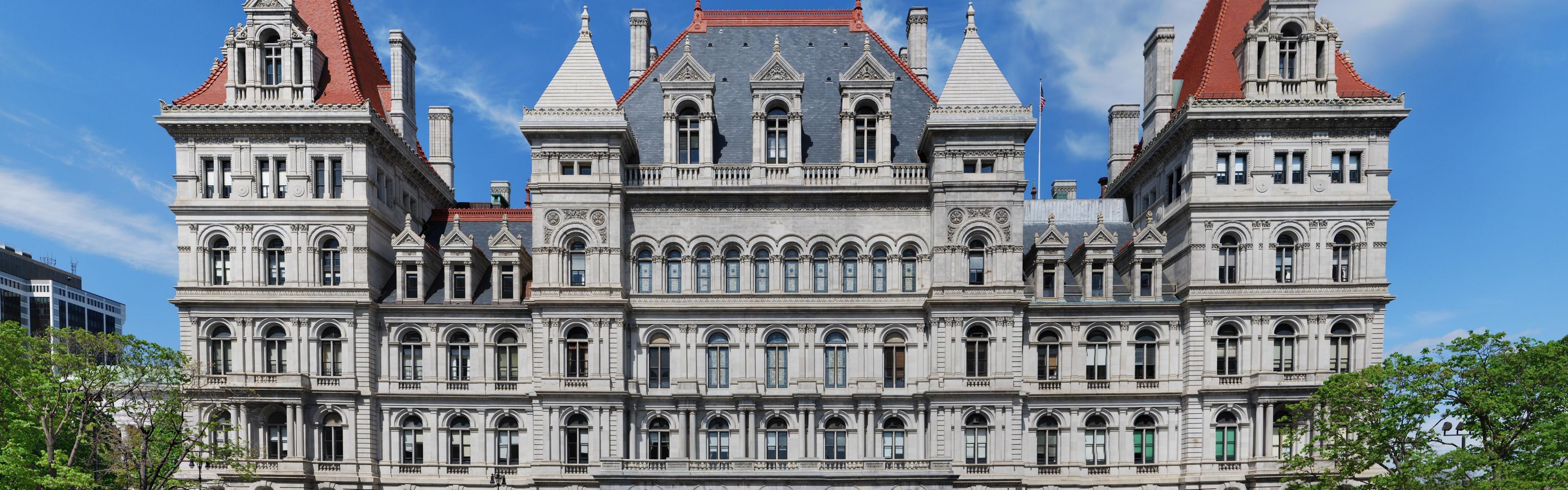 The New York State Capitol is a short drive from our modern hotel.