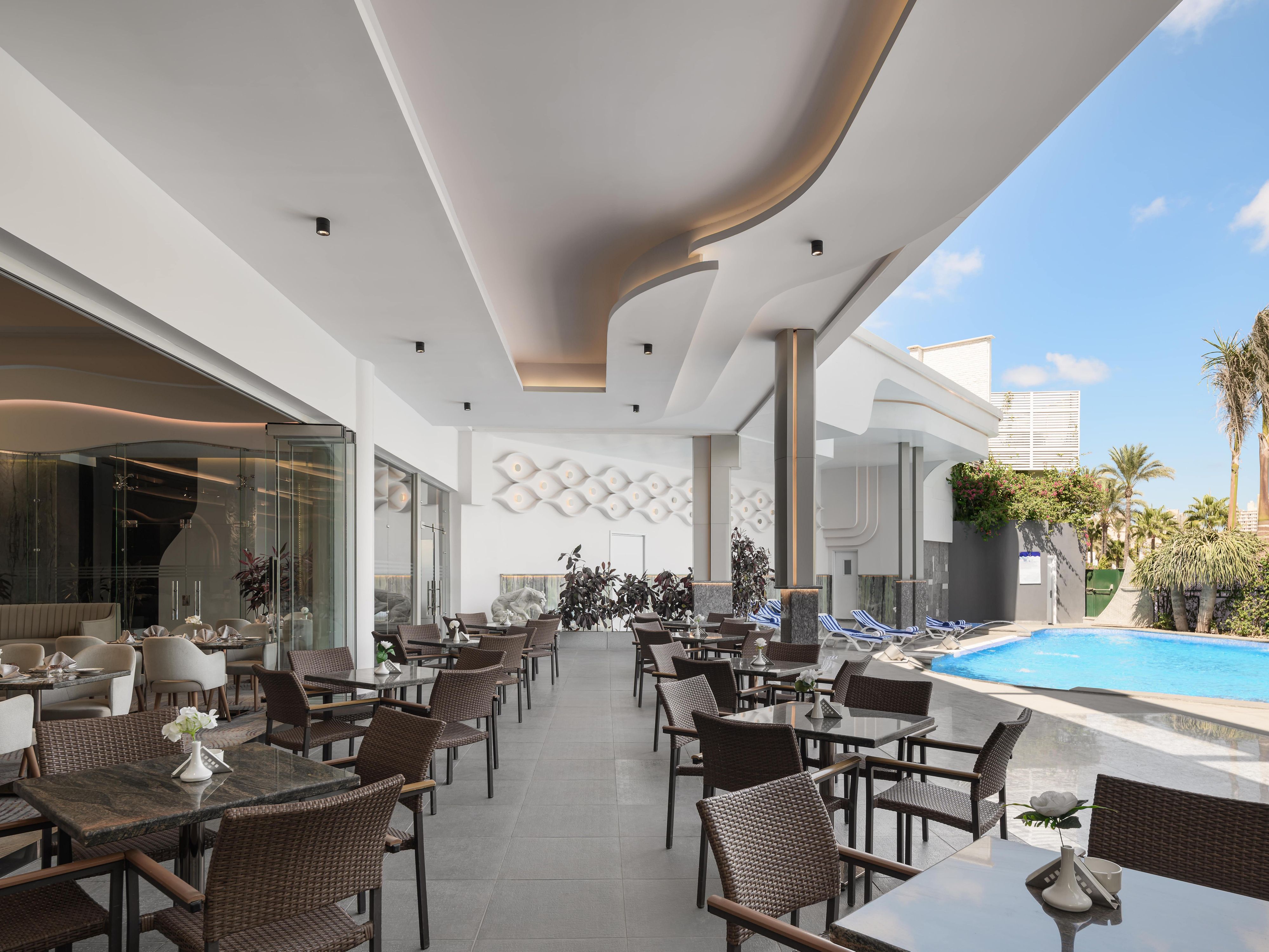 Vibe offers an elegant poolside setting that can be seamlessly converted into a bespoke outdoor event space. Typically a serene lounging area, it can be tailored for private occasions with stylish seating, ambient lighting, or a curated DJ setup, ideal for hosting memorable alfresco gatherings and intimate celebrations under the open sky.