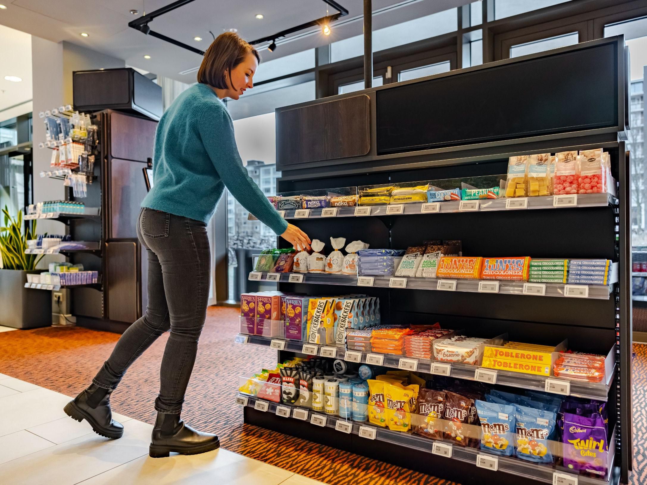 Forgot a toothbrush or in need of a midnight snack? It can happen to anyone. The hotel is equipped with a small convenience store in the lobby where you can buy all you need by yourself, thanks to a self-scanning system. Open 24-hours a day, seven days a week.