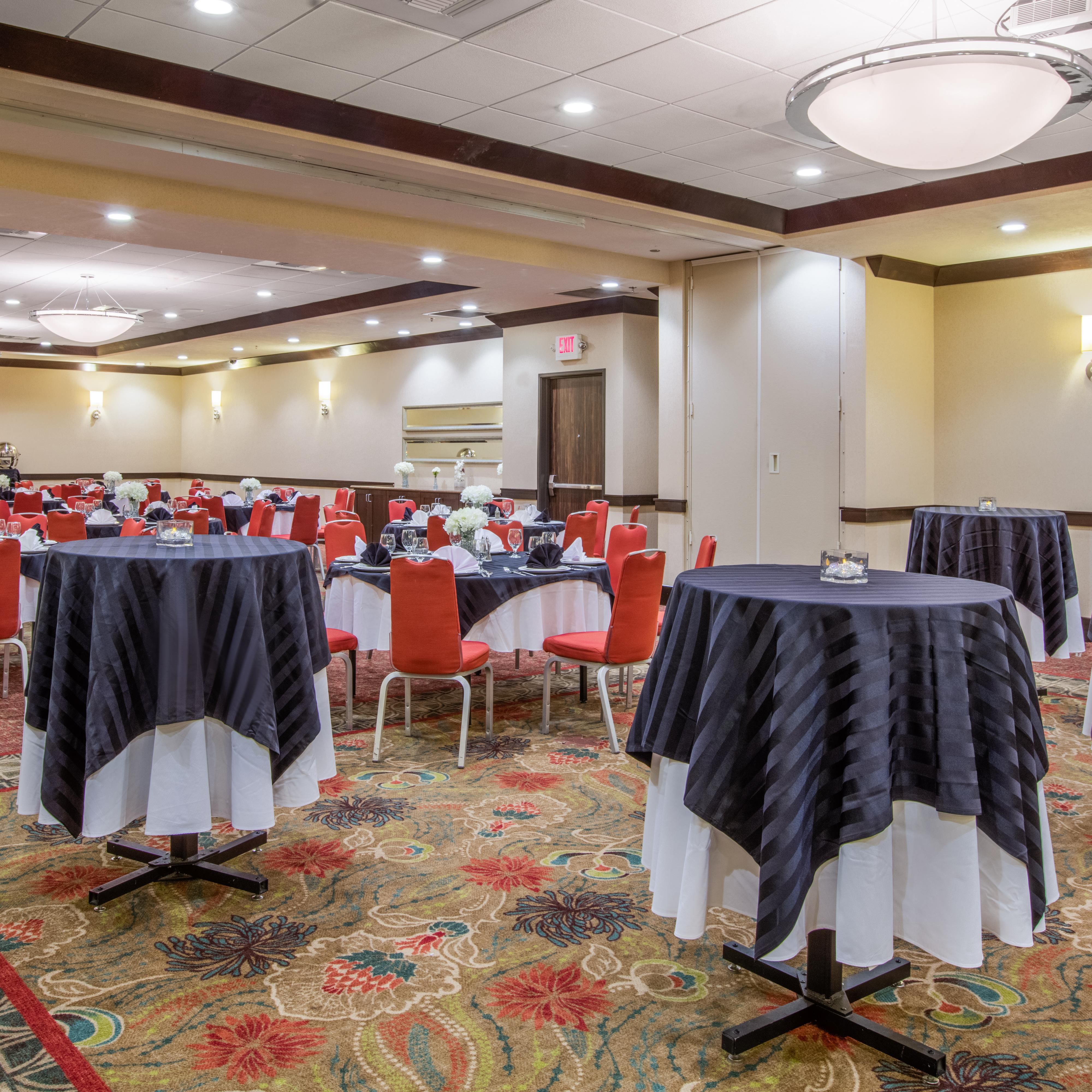 Our ballroom space is customizable to suit your event needs