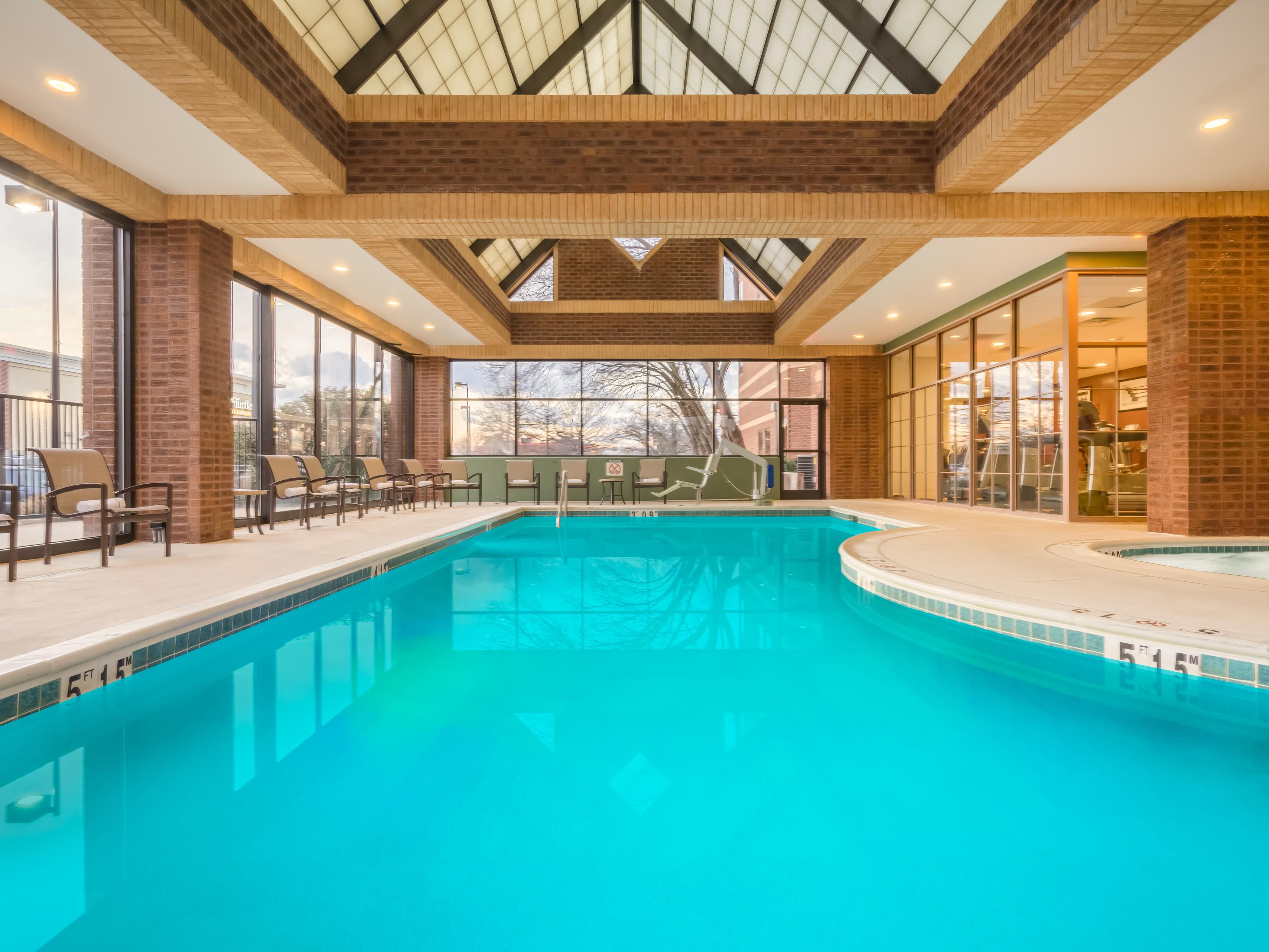 Relax in the area’s only indoor hotel pool. Ideal for morning laps or unwinding after a busy day, this welcoming space offers a refreshing way to recharge, no matter the season or reason for your visit.