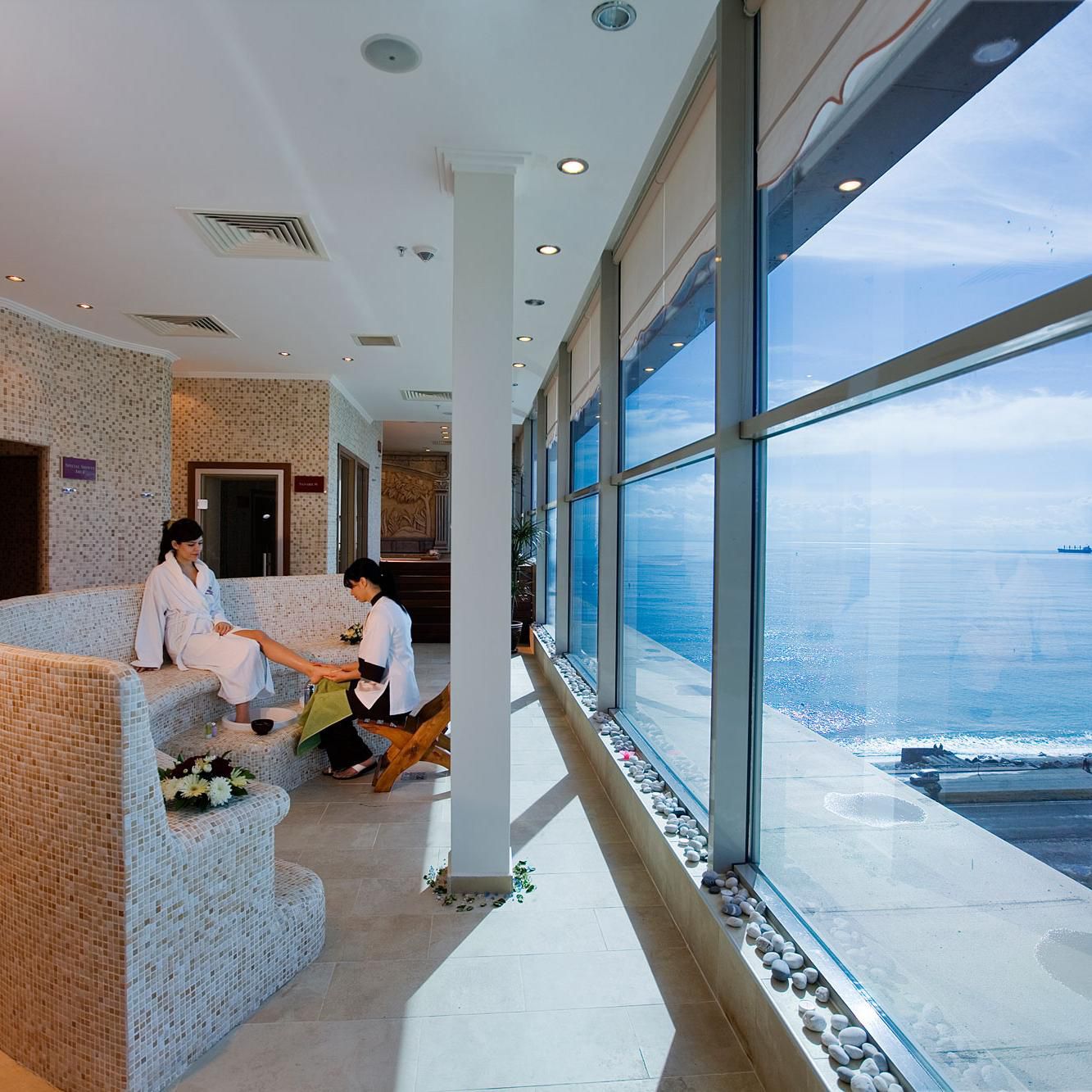 Beauty procedures at the Aphrodite Spa with amazing sea view