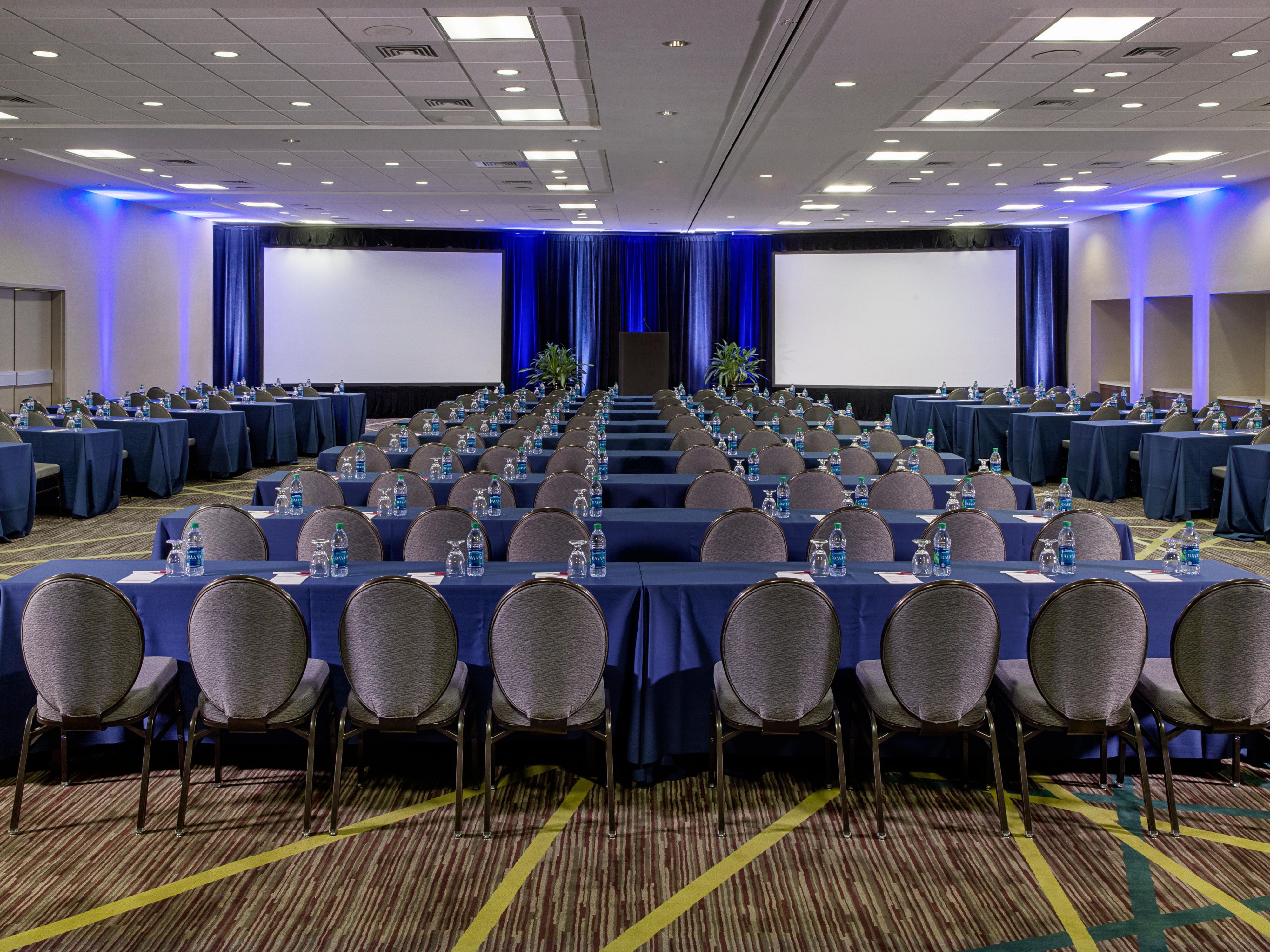 Unlock the potential of your event with our expansive 31,000 sq. ft. of flexible meeting space spread across 17 rooms. From intimate gatherings to grand affairs accommodating up to 700 guests, our exceptional venues blend modern amenities with magnificent settings, ensuring your event leaves a lasting impression.