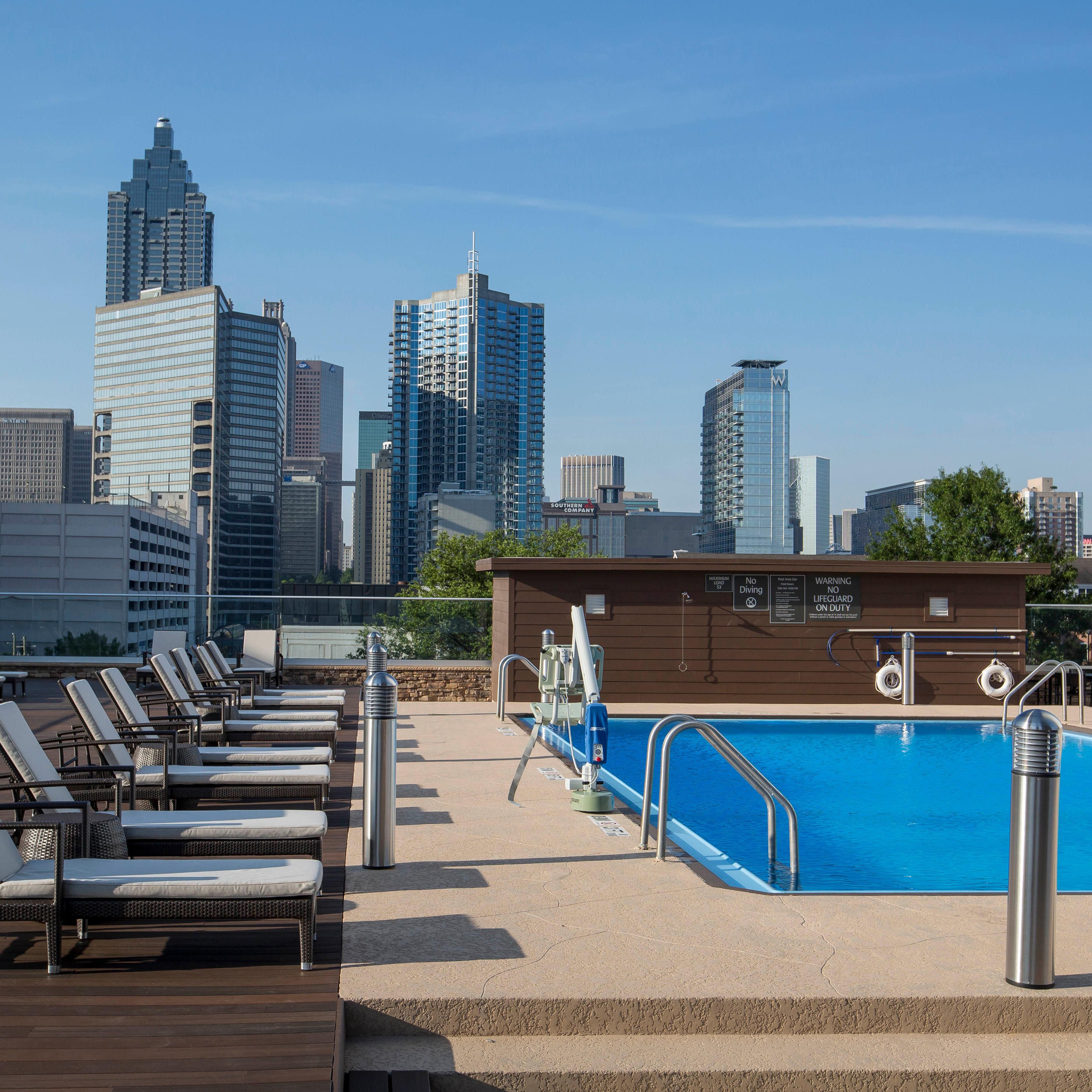 Have a morning dip in our seasonal outdoor rooftop pool