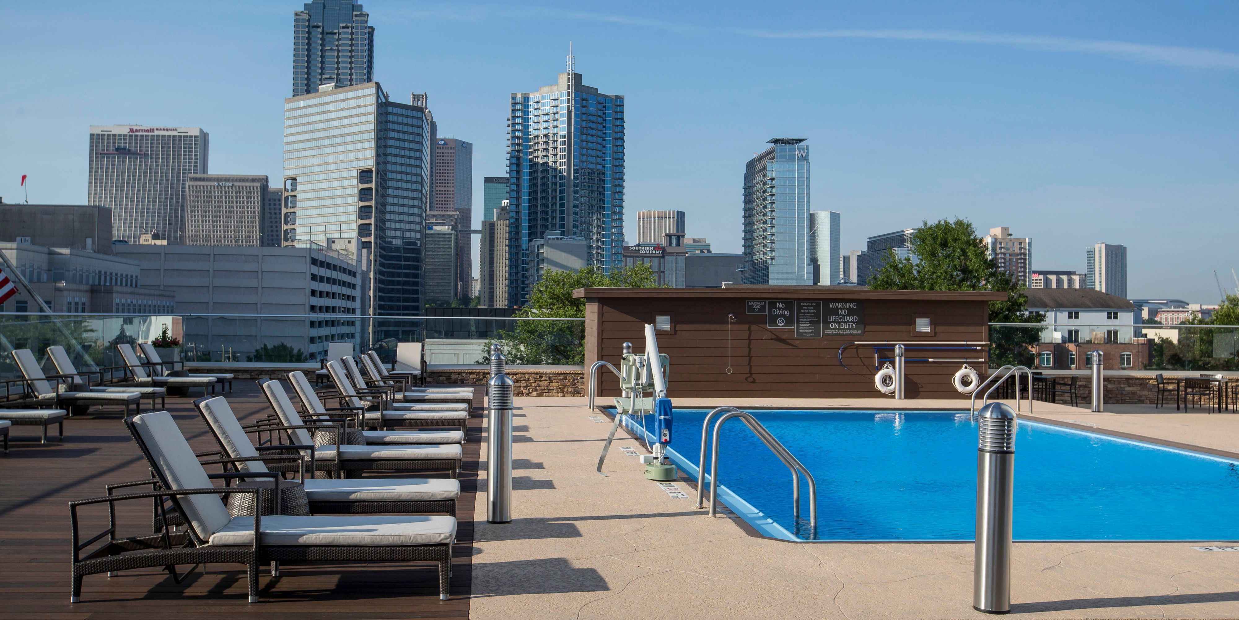 Our outdoor pool in Atlanta is the perfect place to relax and recharge