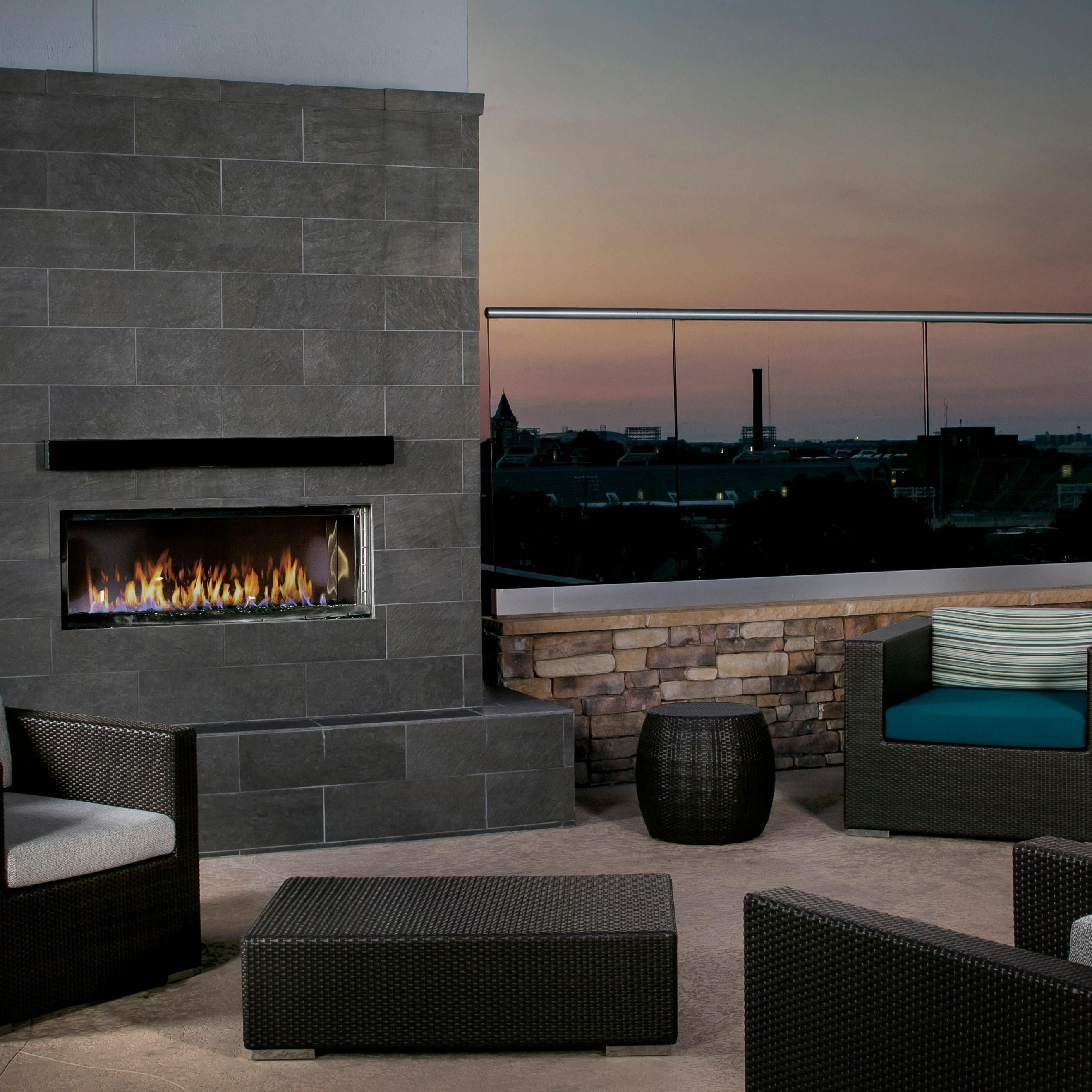 Cozy outdoor rooftop patio open year-round.