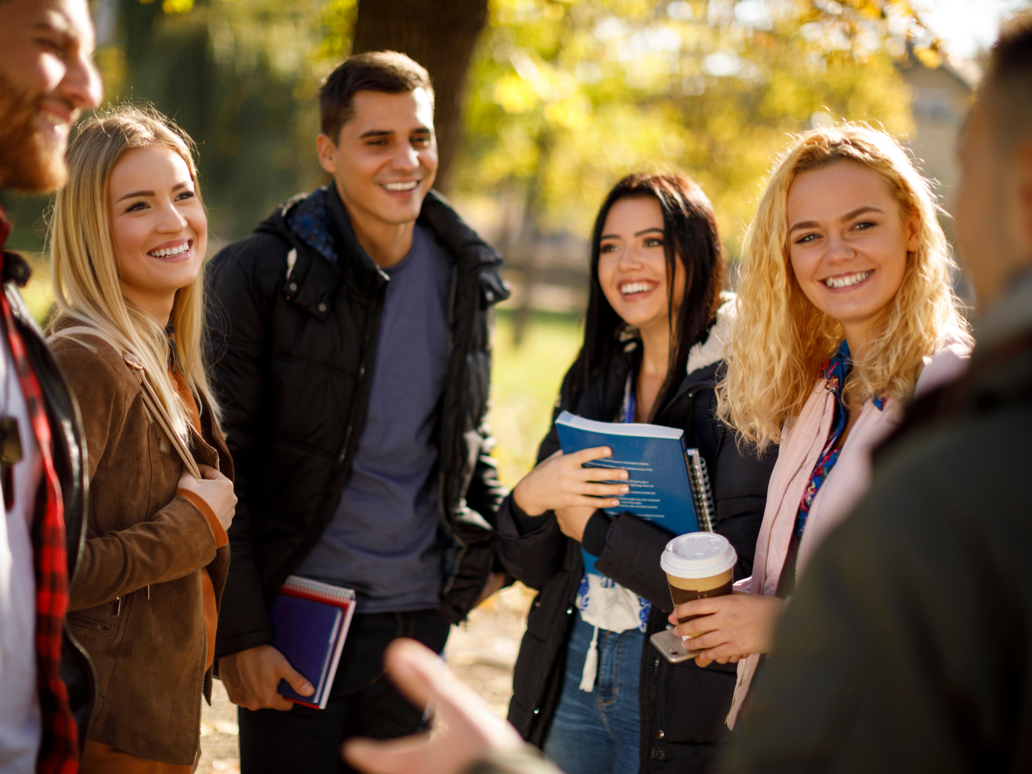 Group of students standing and chatting