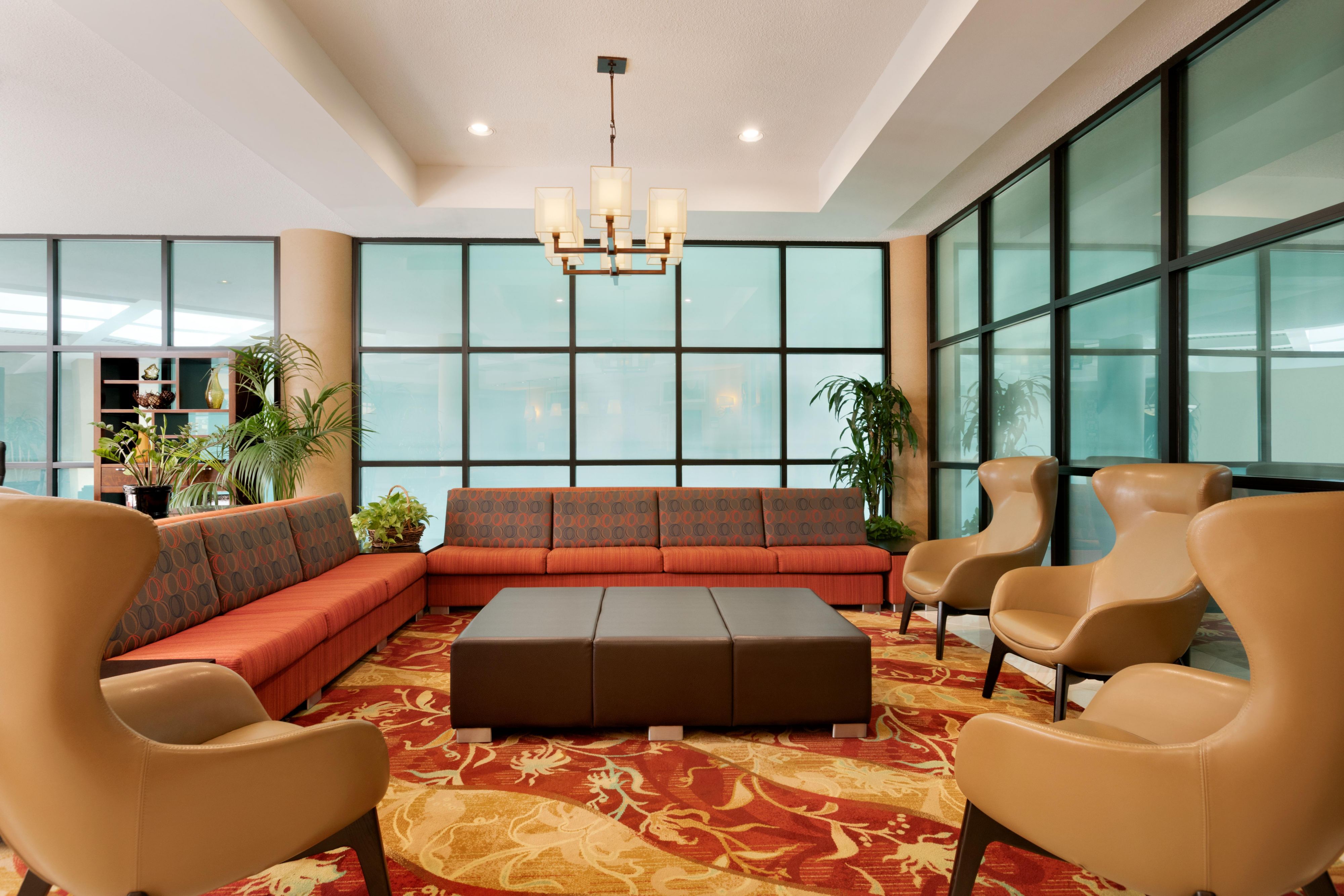 Our lobby features welcoming décor and comfortable lounge seating.