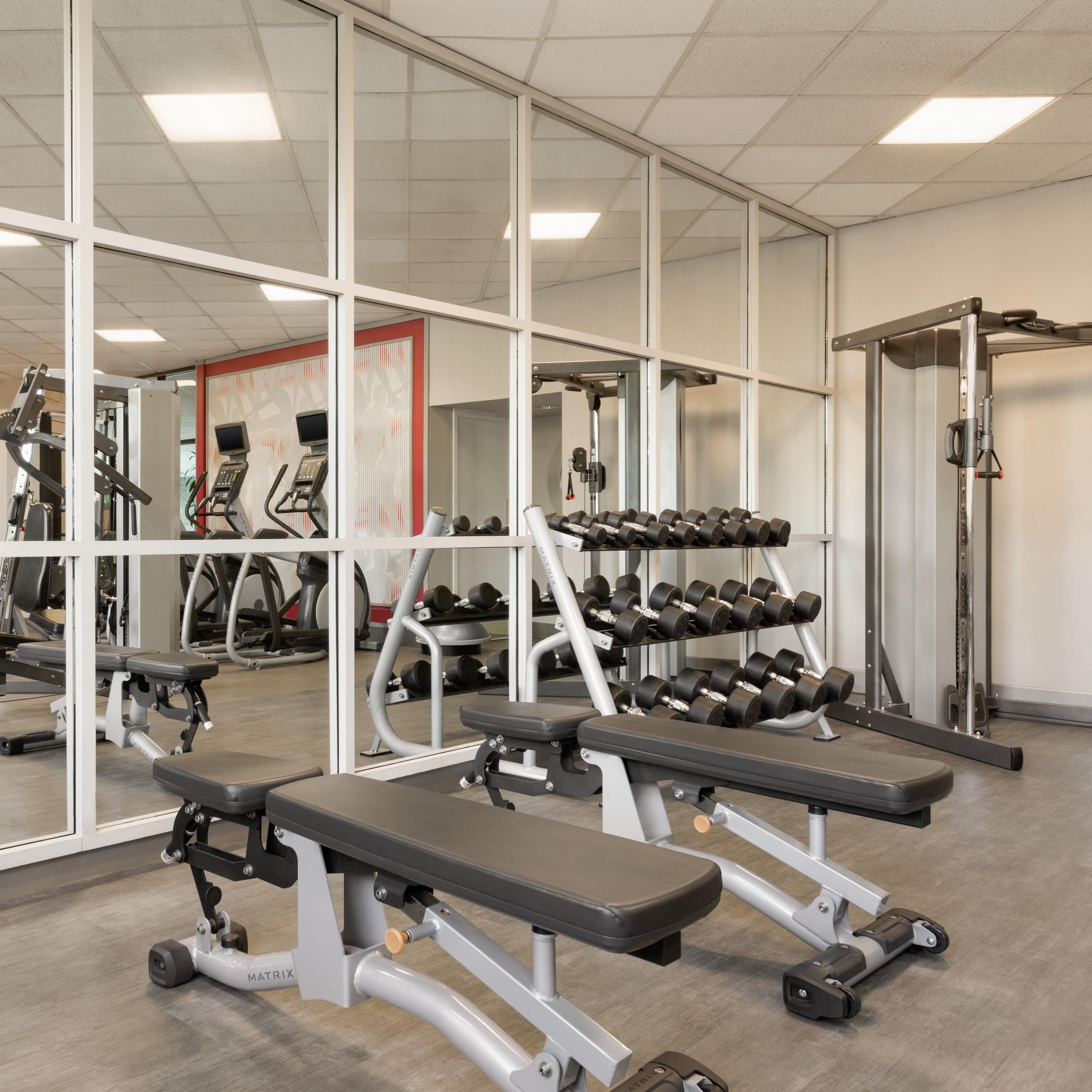 Our large fitness center allows you to keep up with your routine.
