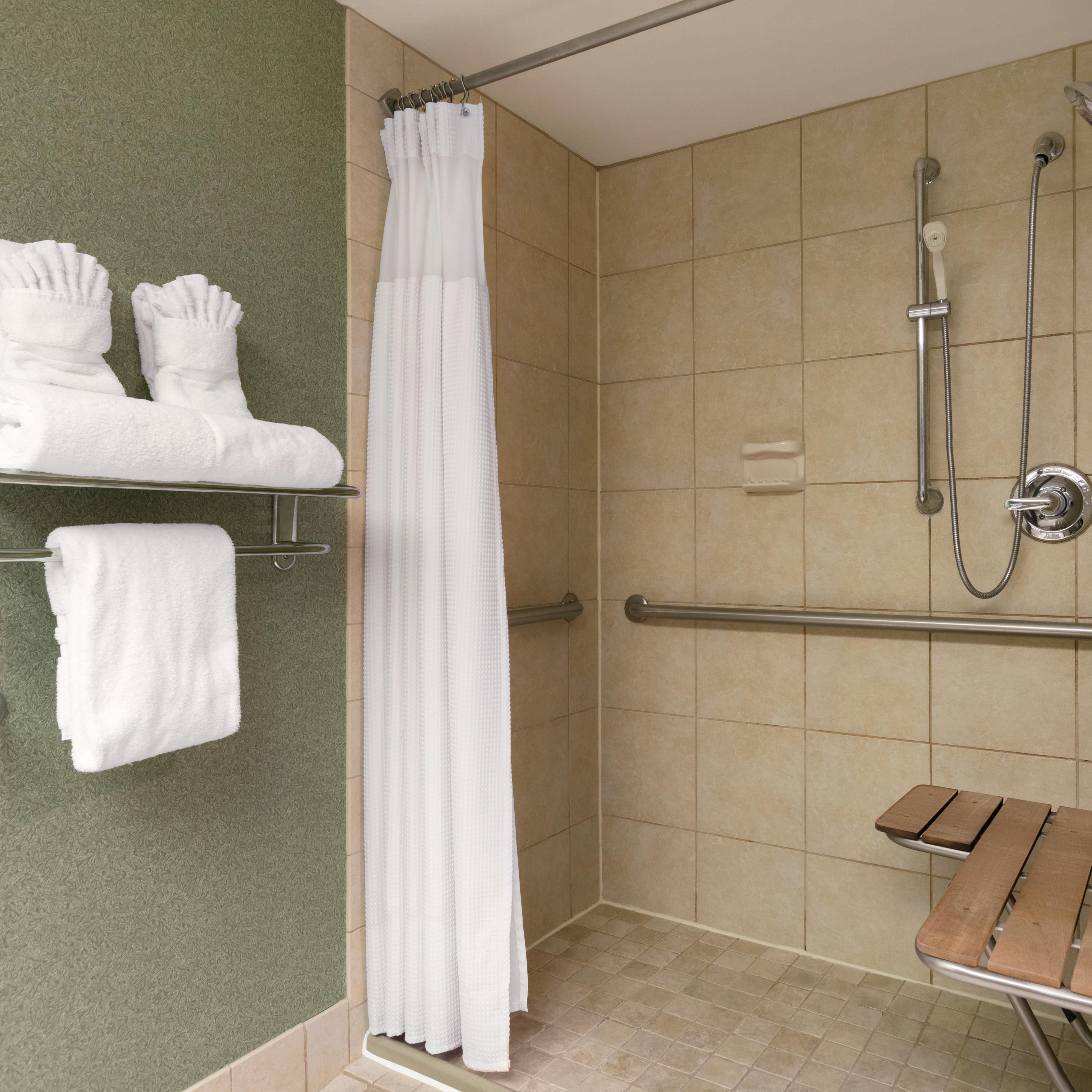 Guest rooms are available with accessible bathroom amenities.