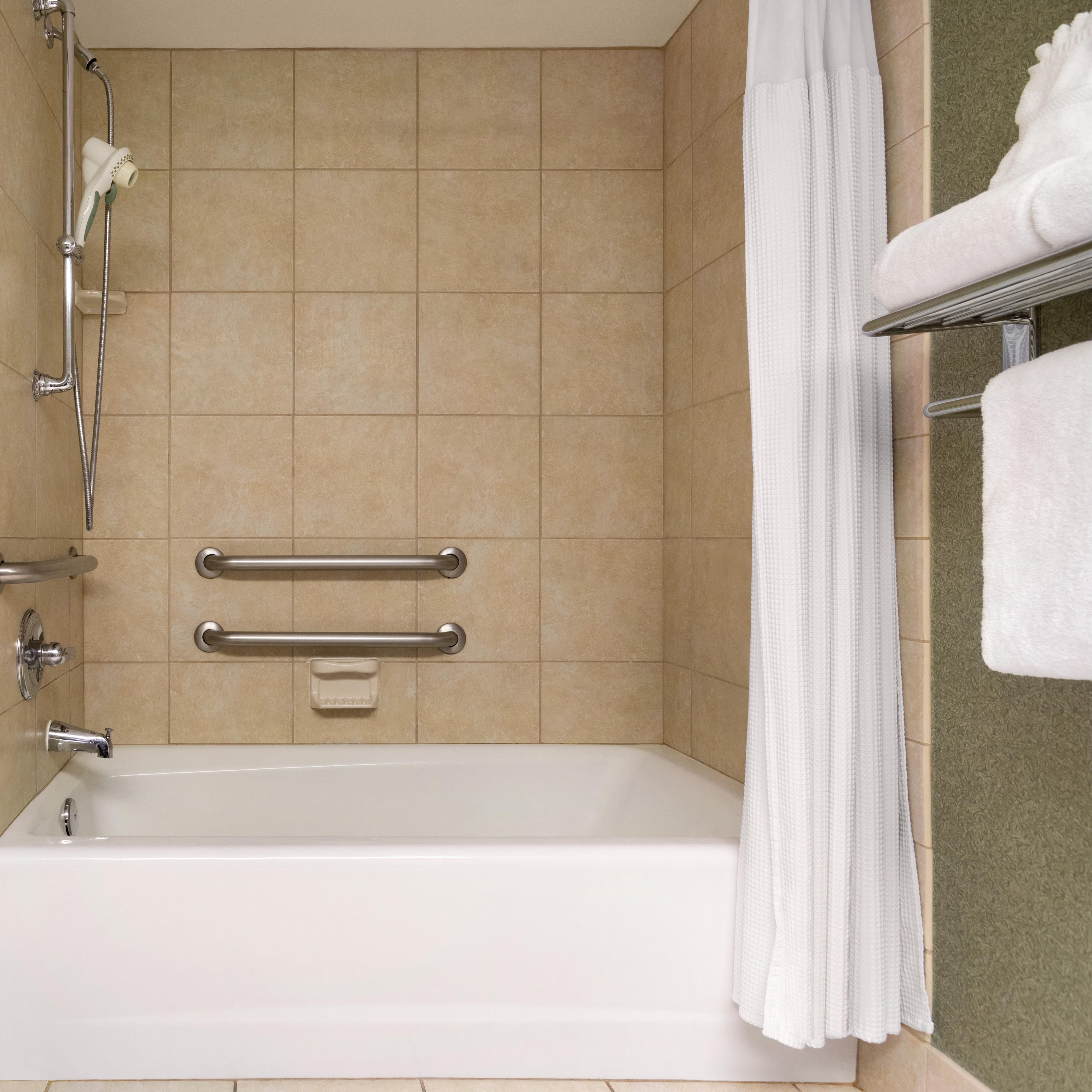 Guest rooms are available with accessible bathroom amenities.