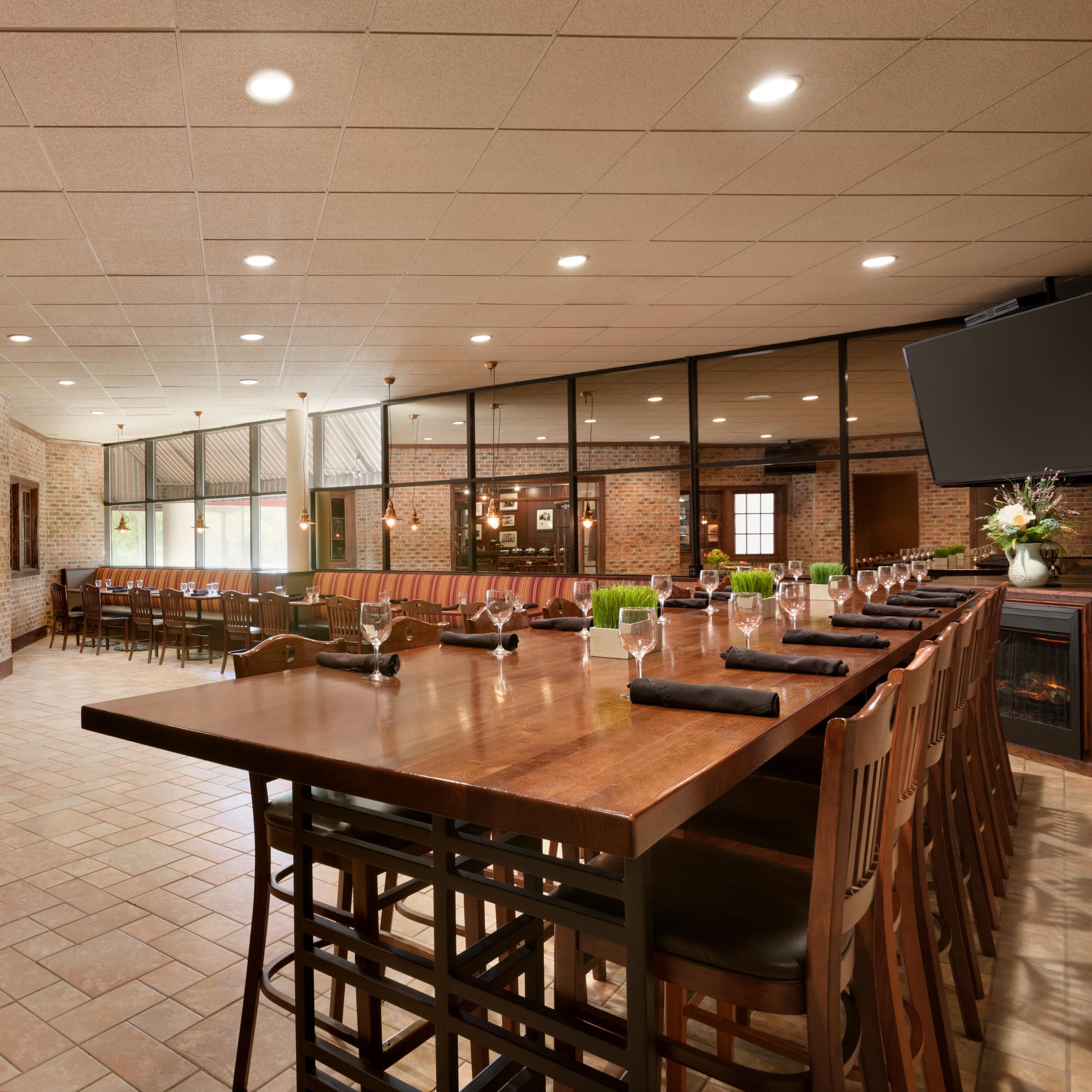 Our flexible private dining space can accommodate up to 60 guests.