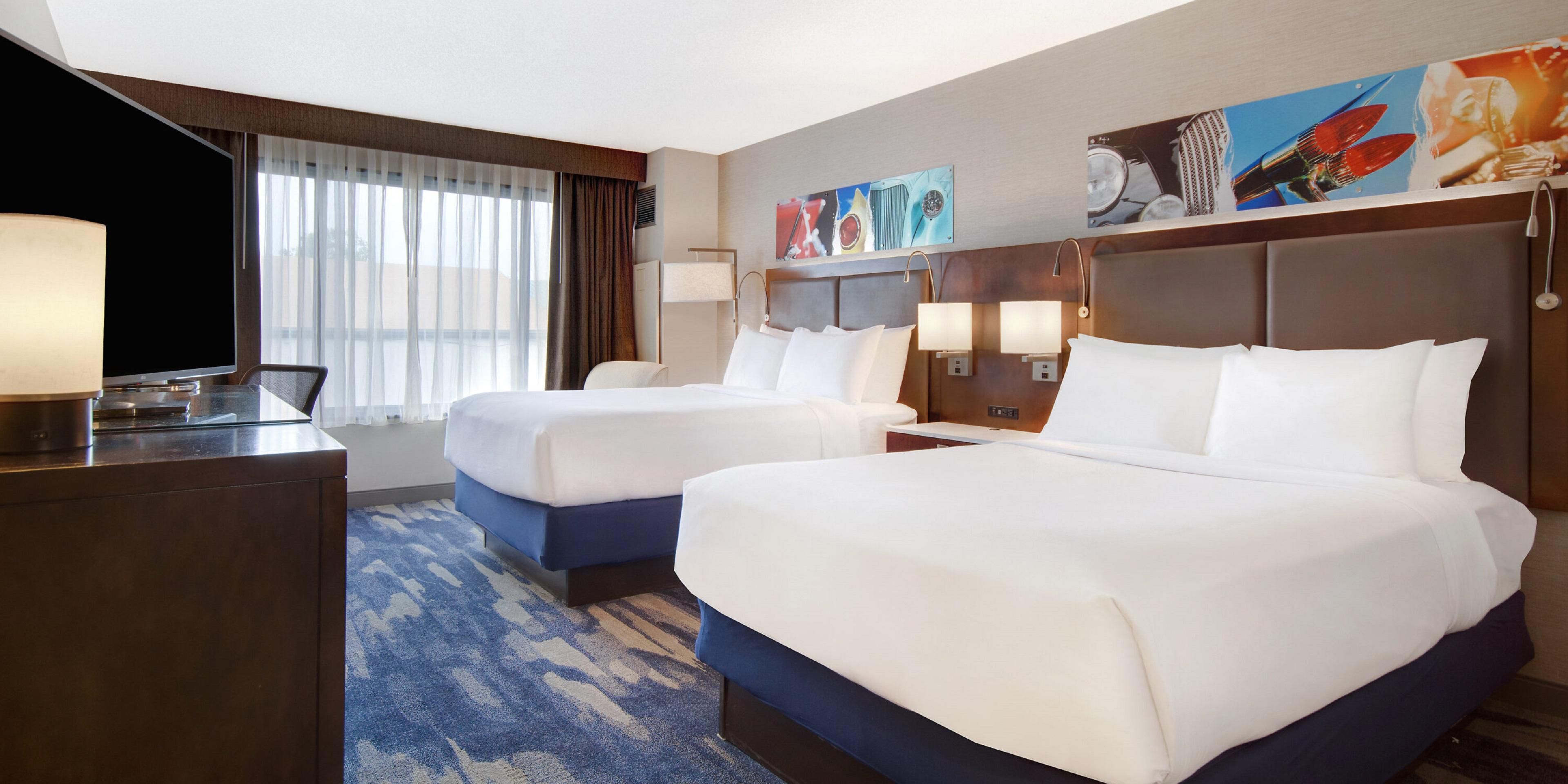 Hotel room with two standard beds