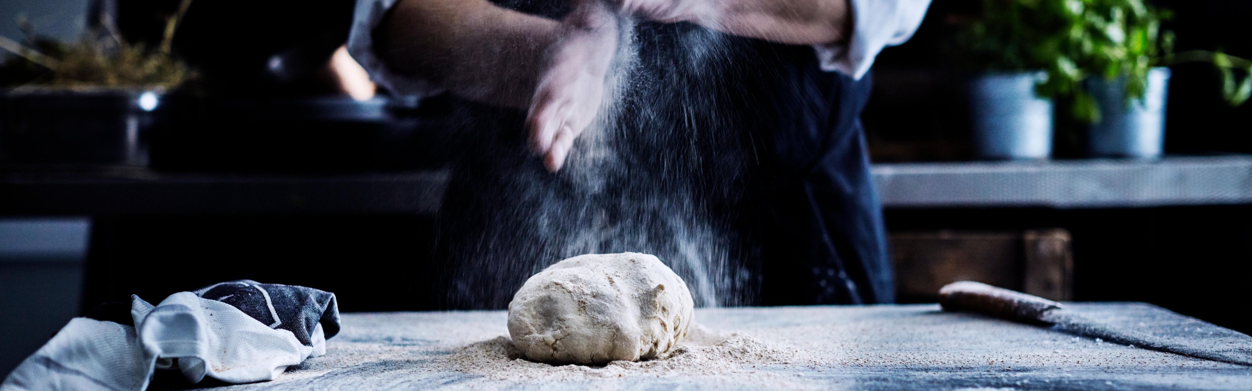 Chef making bread
