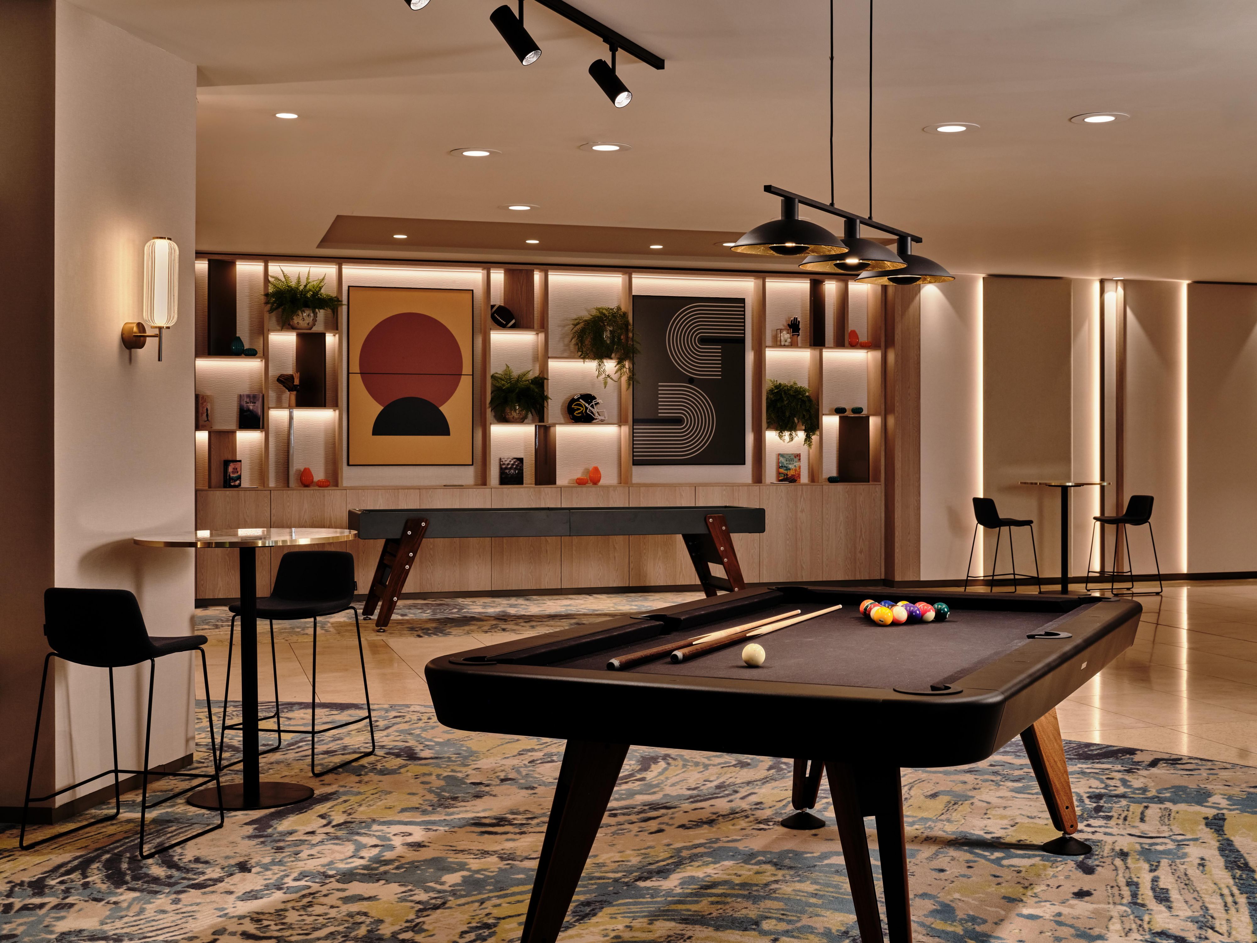 Billiards and shuffleboard – complimentary for all our guests