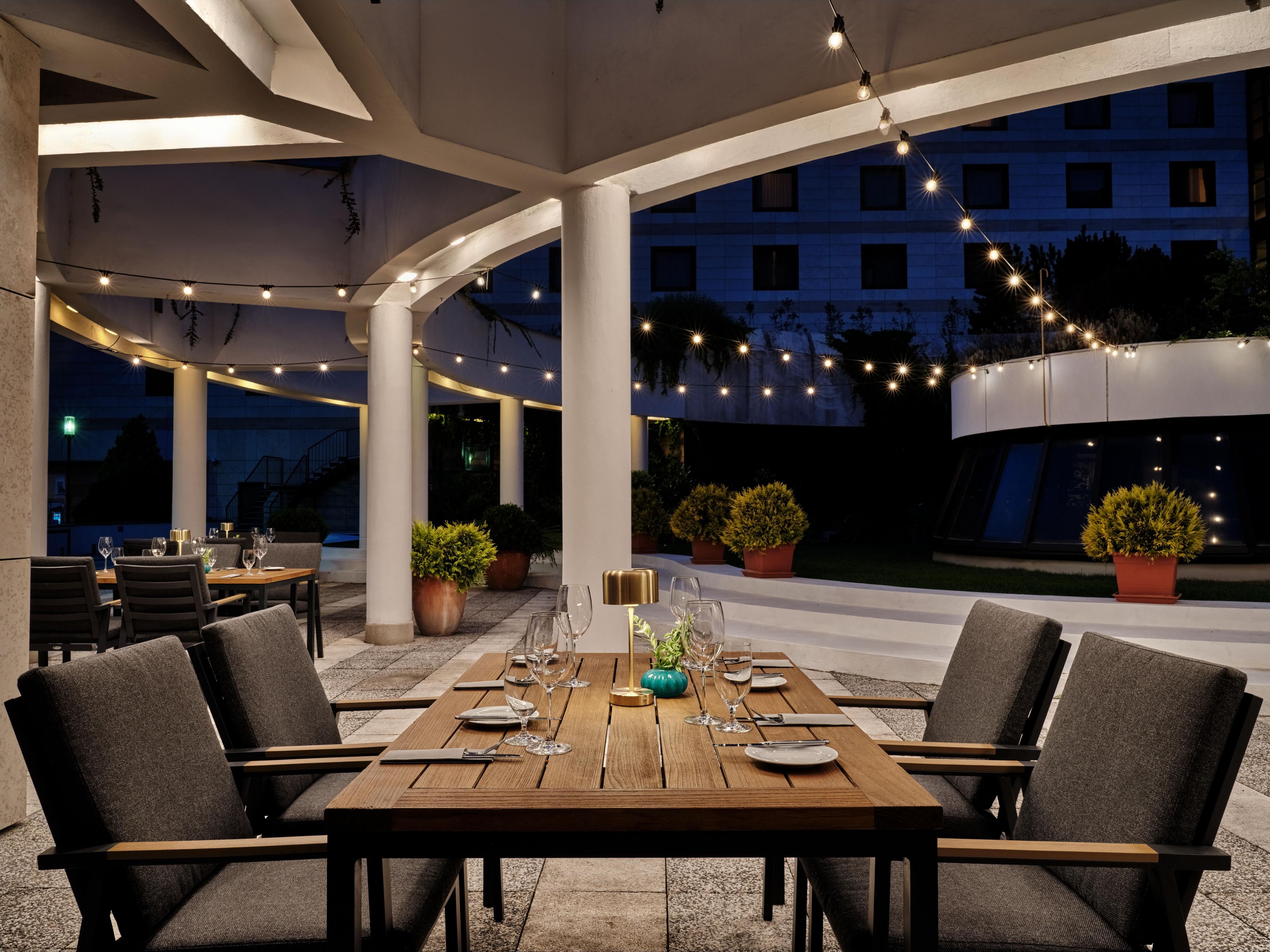 The summer terrace with a herb garden is a unique place in the historic center of Bratislava to enjoy refreshing cocktails or as an excellent background for summer events during the summer season.