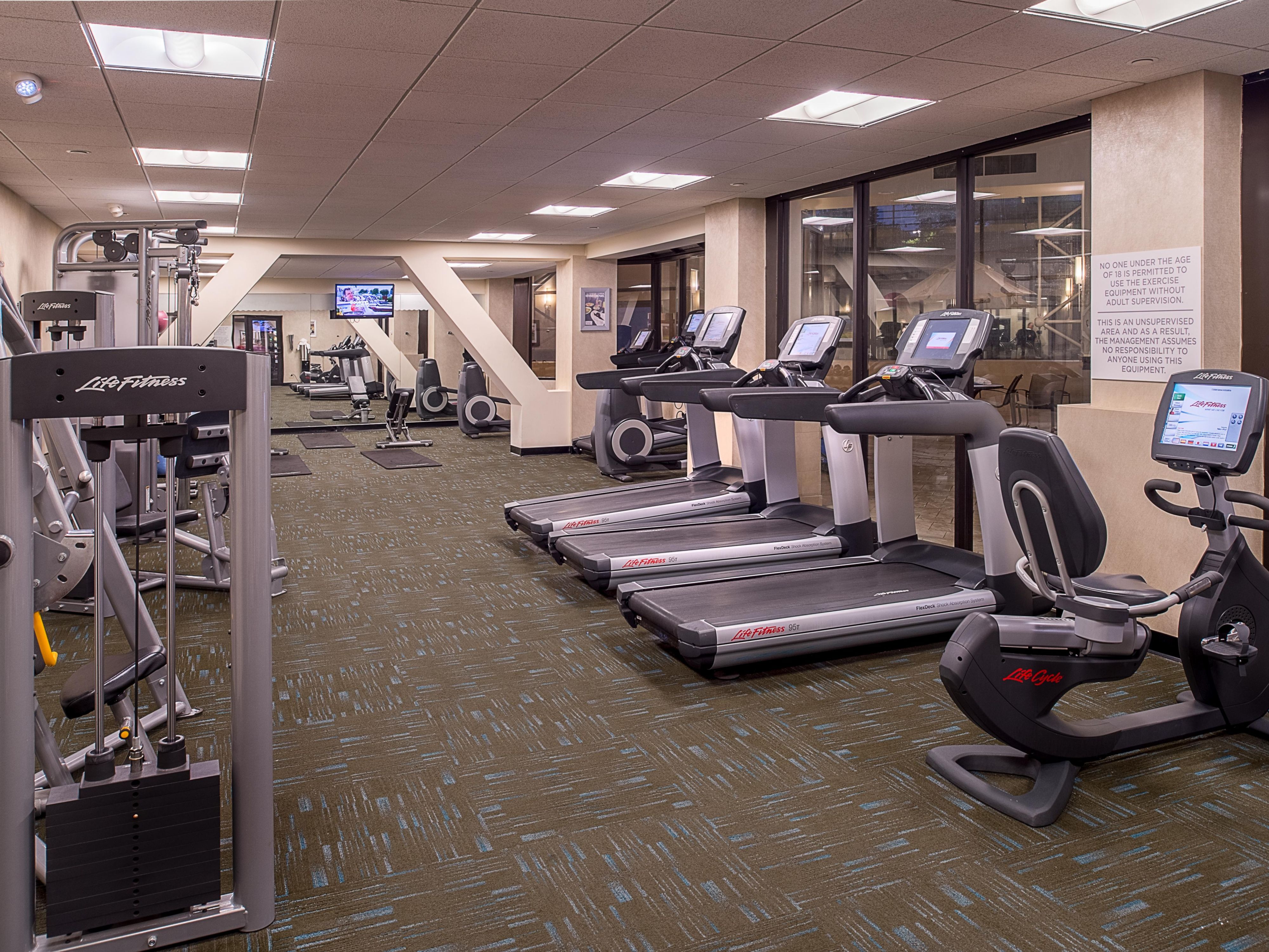 Stay on top of your fitness goals at Crowne Plaza® St. Louis Airport's fully equipped Fitness Center. Whether you prefer cardio or weight training, our gym has everything you need to stay fit and healthy during your stay. With state-of-the-art equipment and a welcoming atmosphere, you'll be able to work out comfortably and confidently. 