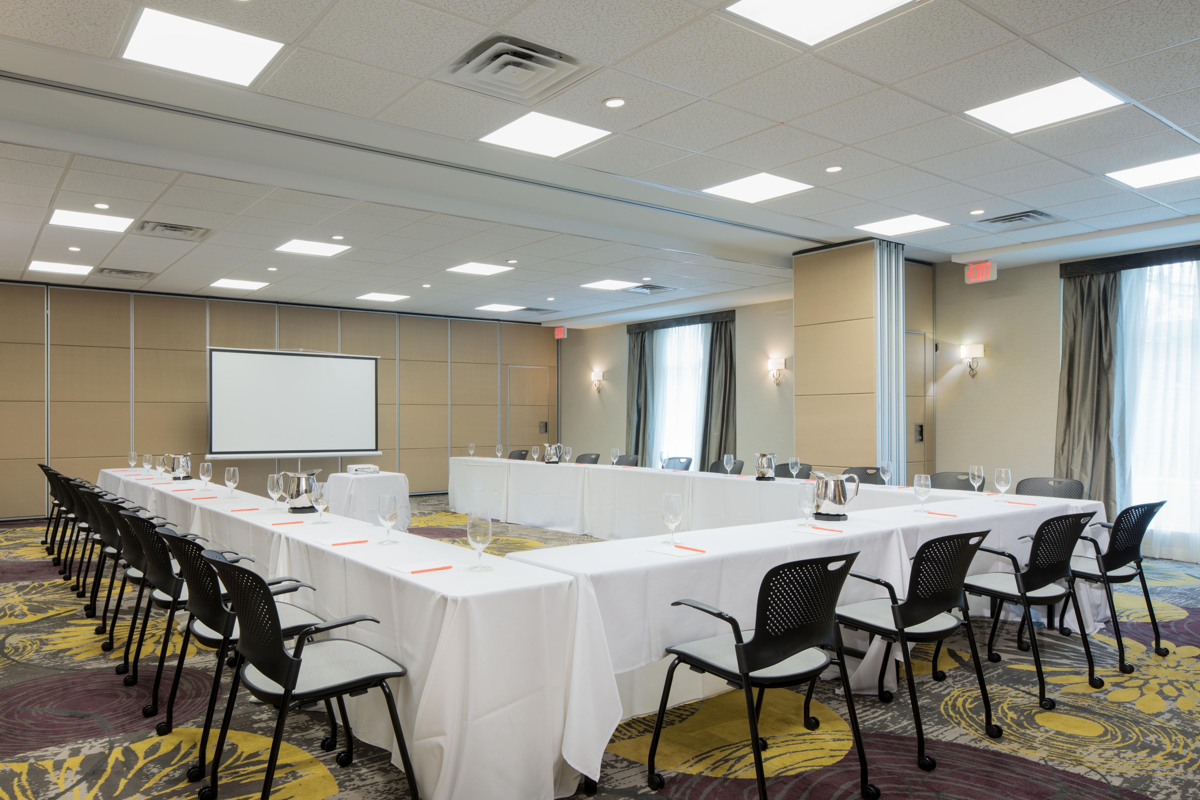 Offering natural light, the Aria Ballroom is great for meetings.