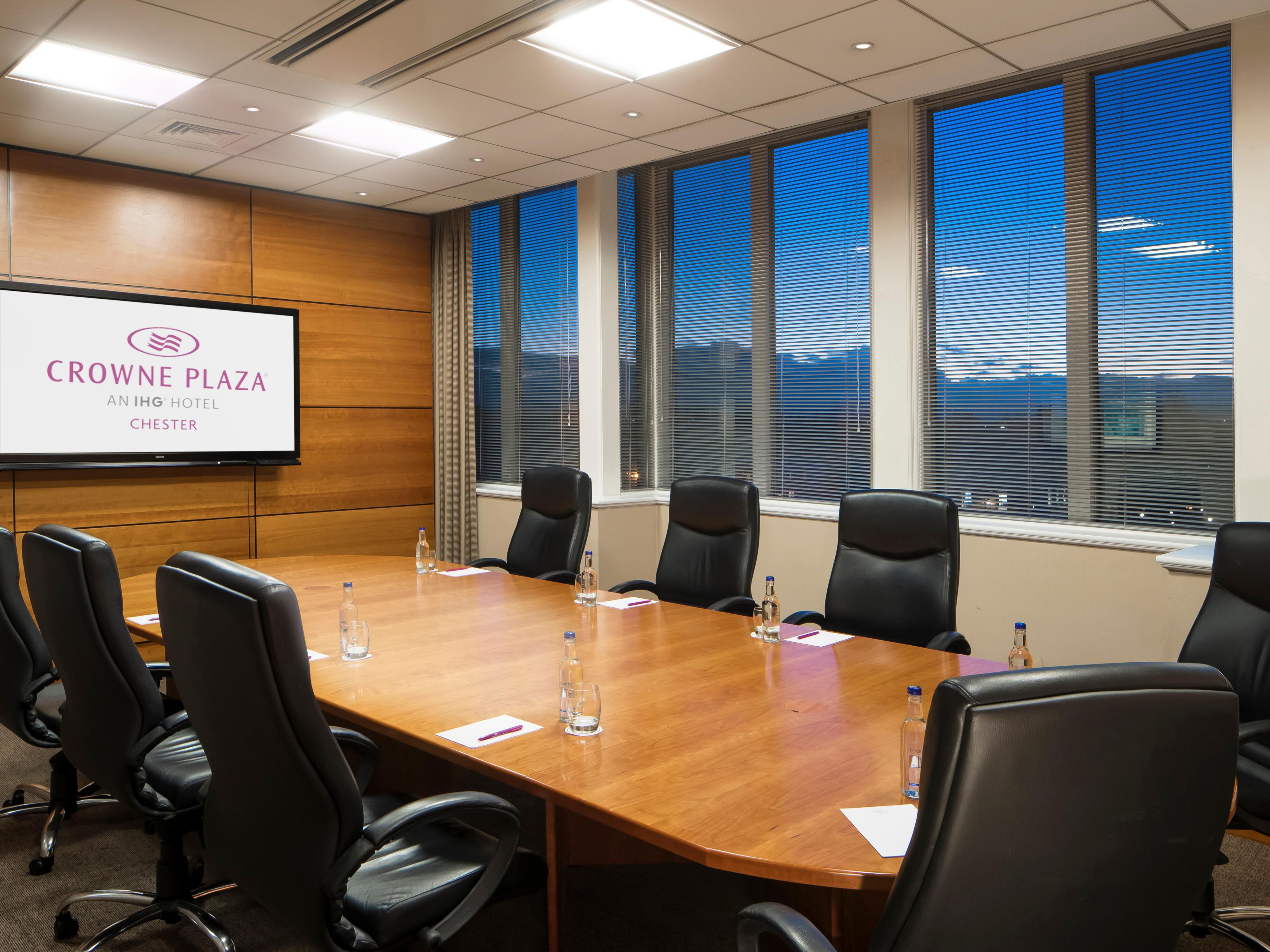 Get the most out of your meeting or event when you book at the Crowne Plaza Chester. Our Meetings and More Package, offers Complimentary Crowne Plaza unique experiences, 20% off when you extend your stay, a complimentary guest room, IHG Business Rewards applies to Day Delegate Package for 10+ guests.