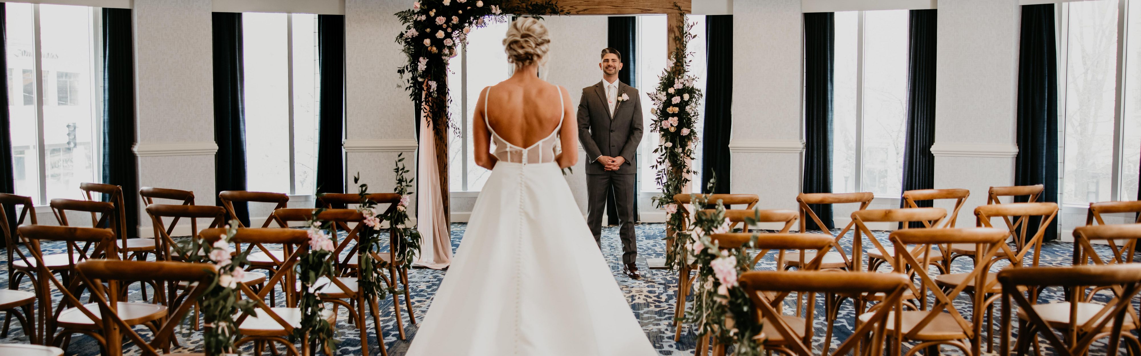 Bride and groom rehearsing