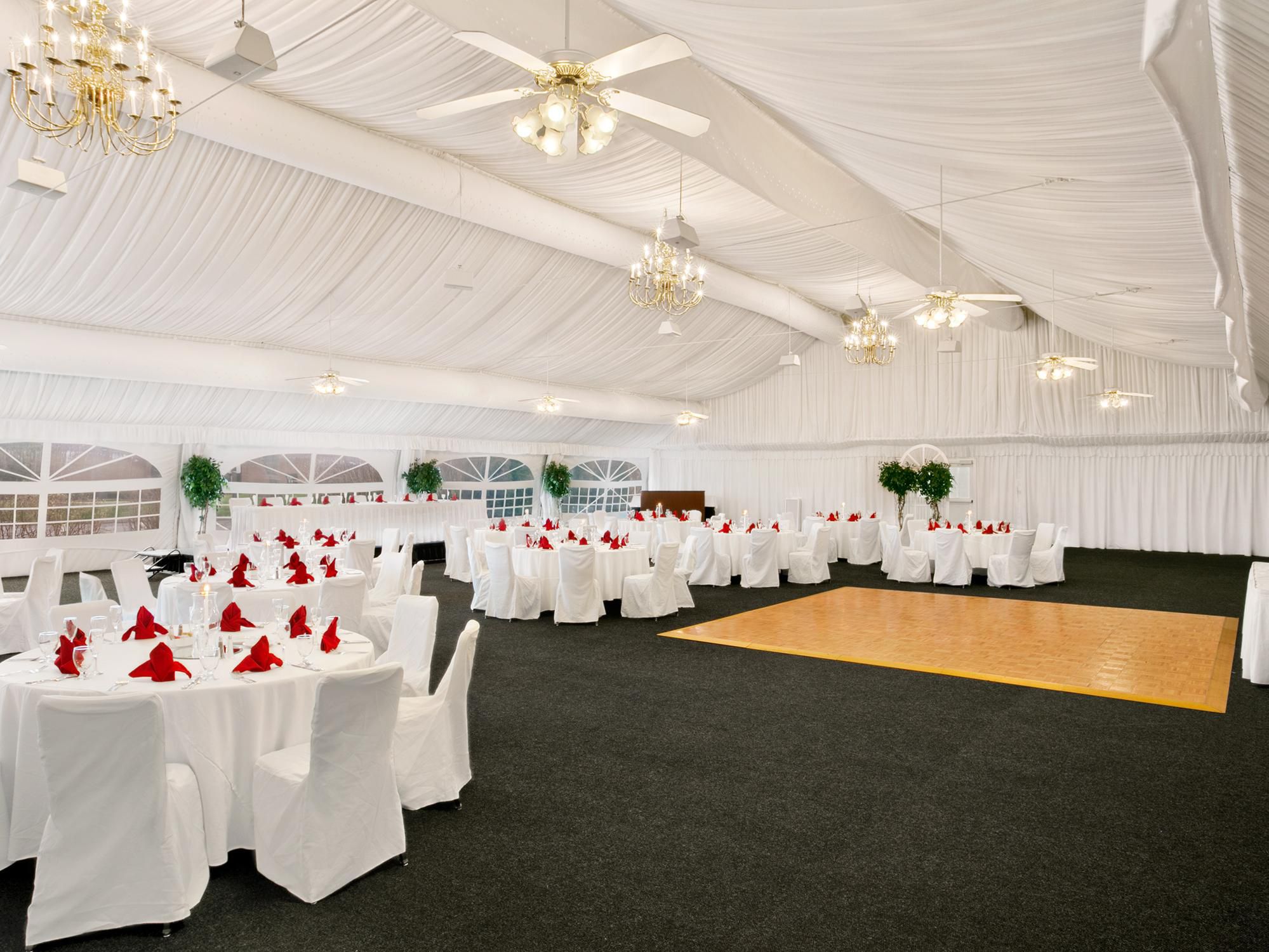 table set up for gathering