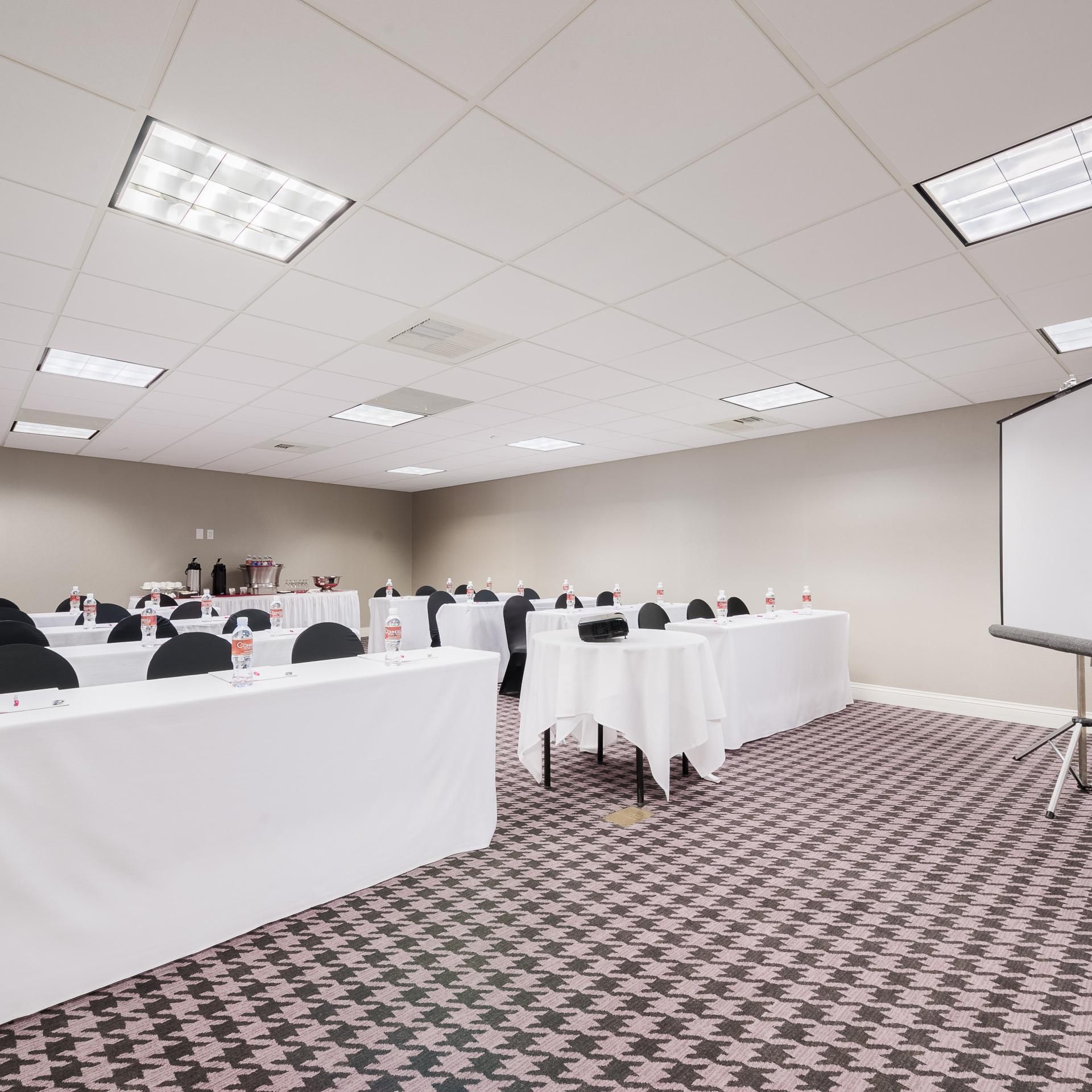 Ruby room can host up to 40 guests in a dinner to meeting setting