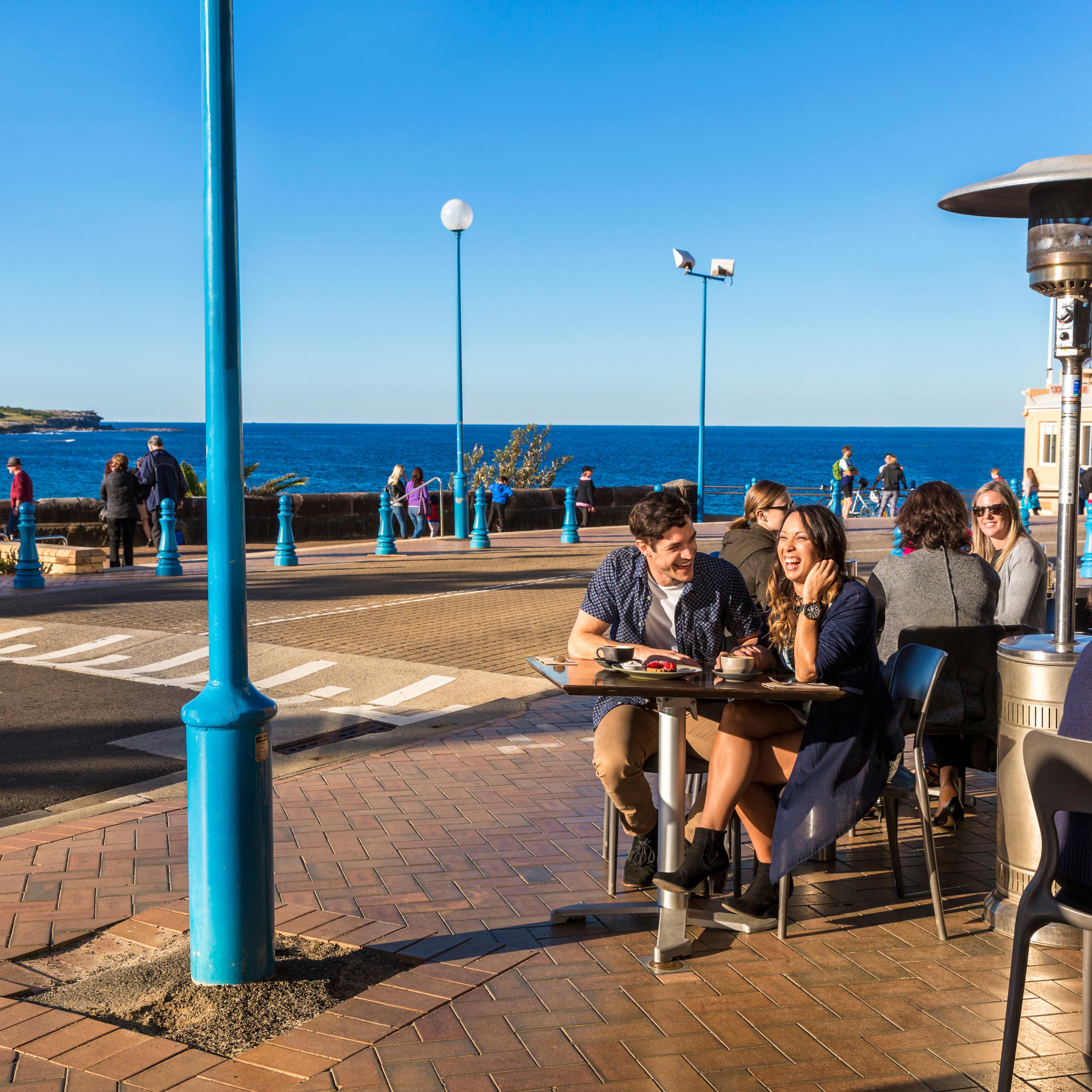 Beachside coffee shop with views of Coogee Beach