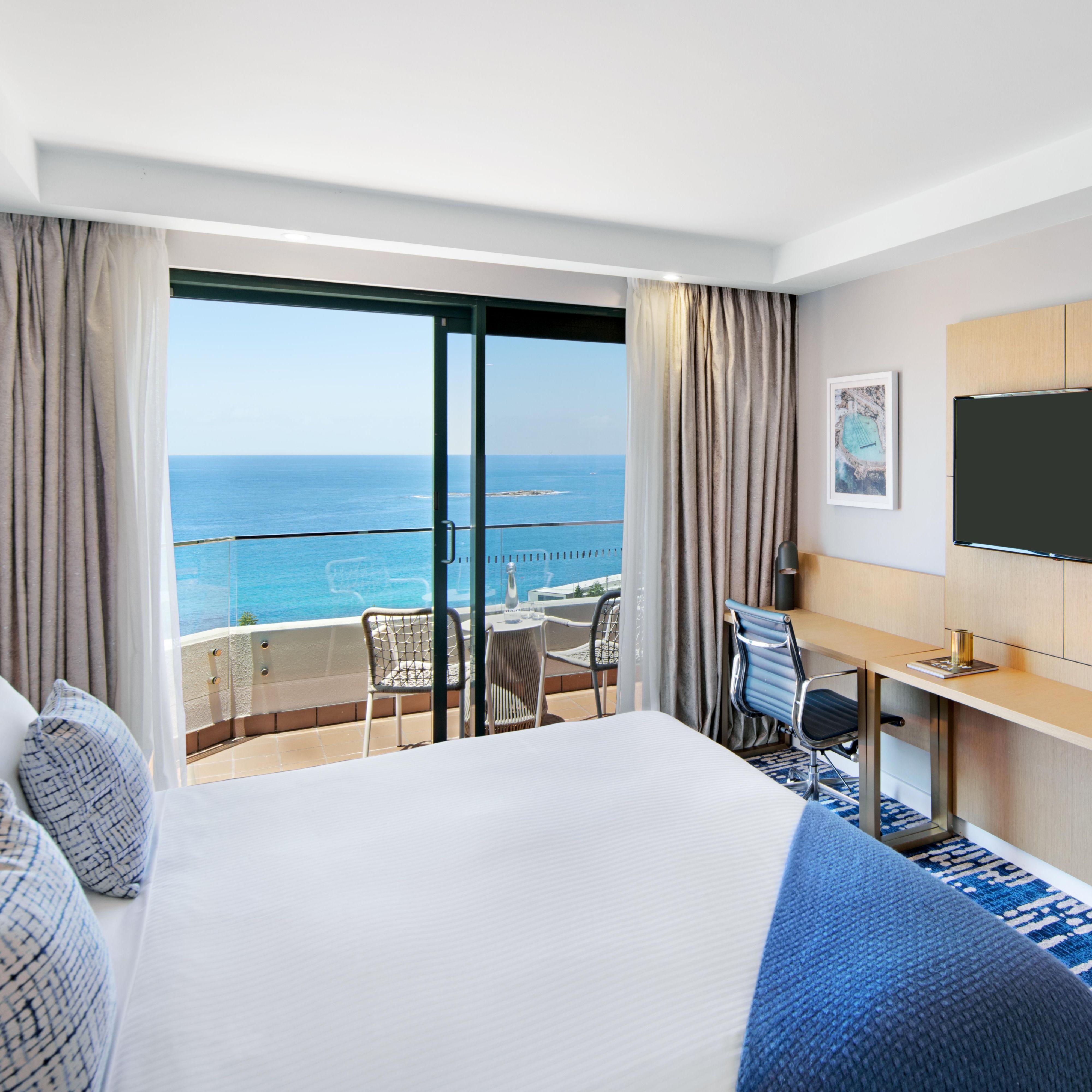 Seaside Suite with separate lounge room and private double balcony